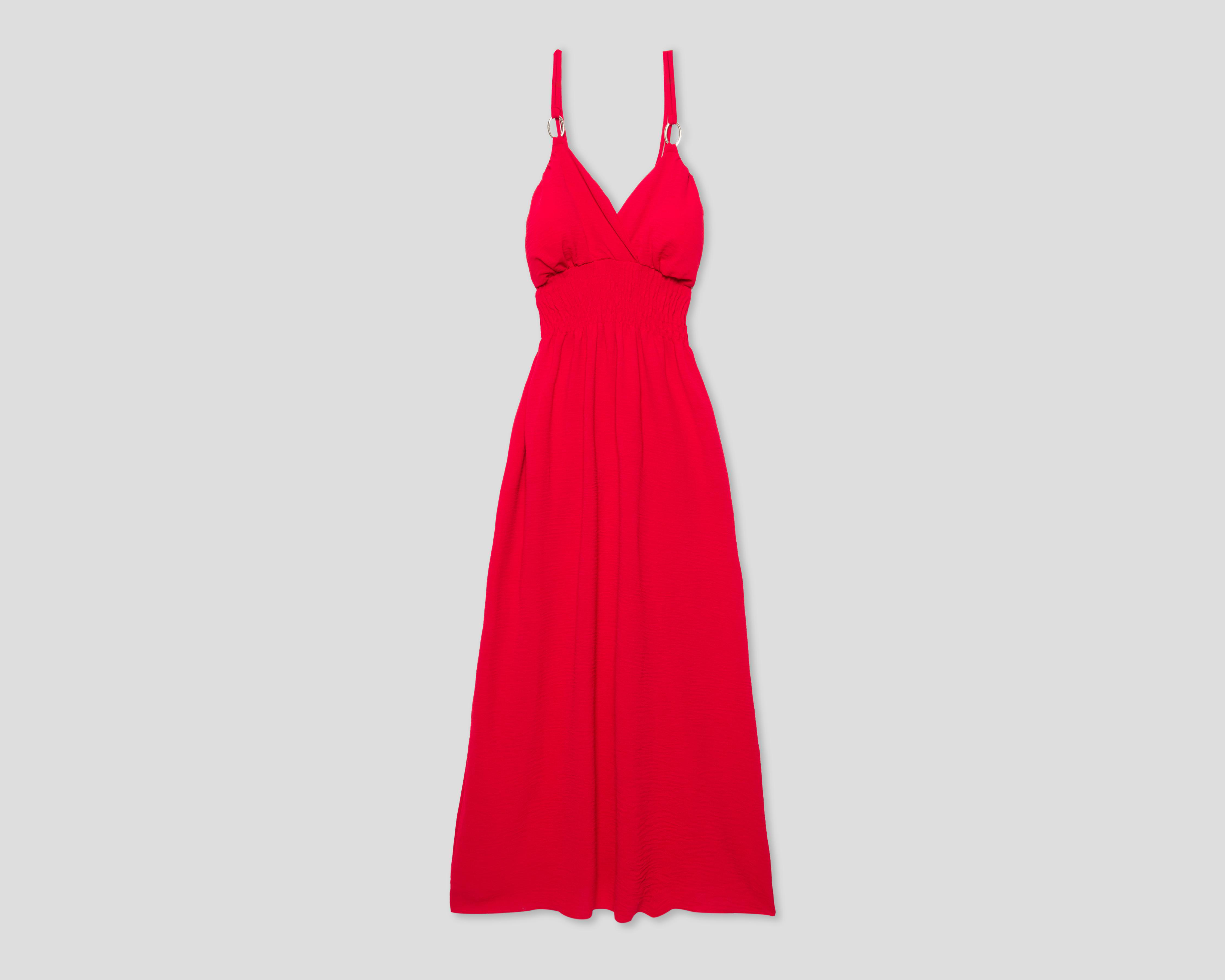Foto 2 pulgar | Vestido de Playa Sahara Rojo con Tirantes Largo para Mujer