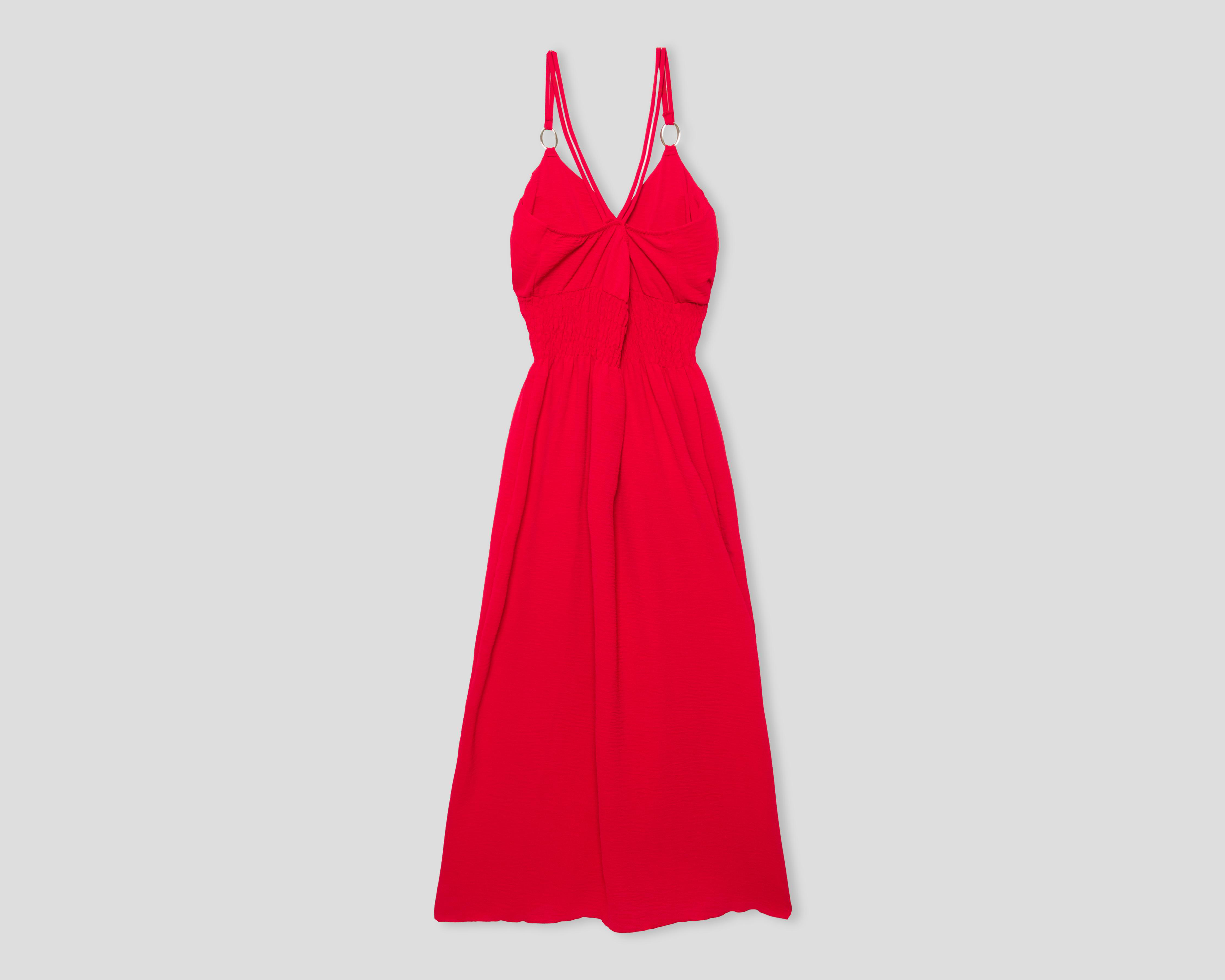 Foto 3 pulgar | Vestido de Playa Sahara Rojo con Tirantes Largo para Mujer