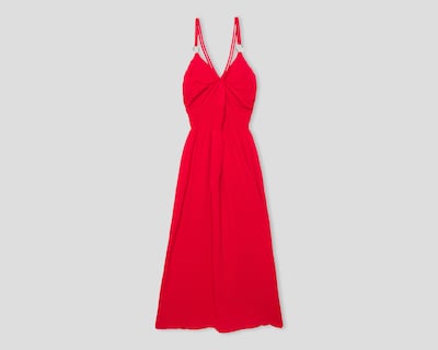 Foto 2 | Vestido de Playa Sahara Rojo con Tirantes Largo para Mujer