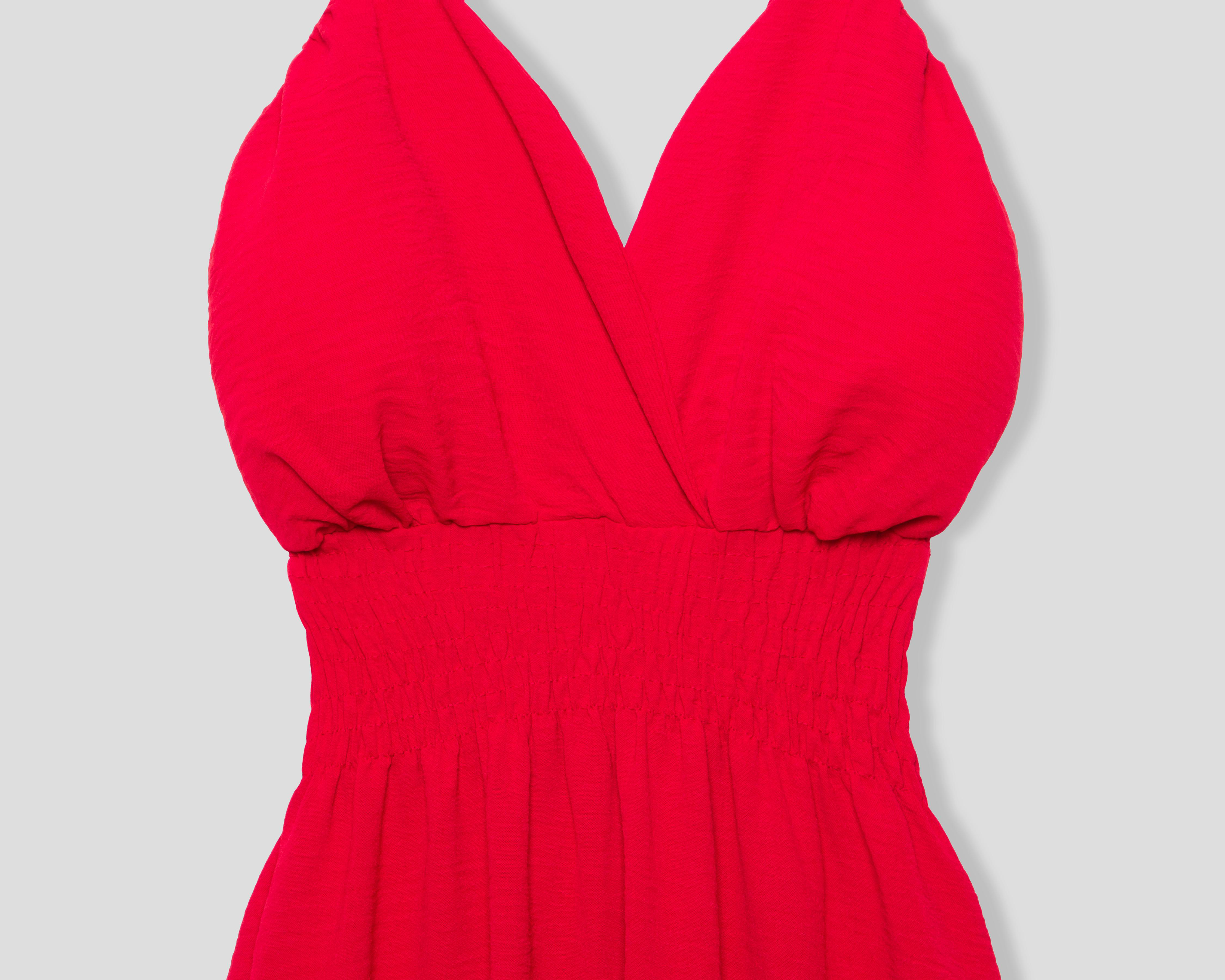 Foto 4 pulgar | Vestido de Playa Sahara Rojo con Tirantes Largo para Mujer