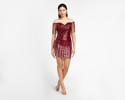 Foto 2 | Vestido Meirius de Fiesta Corto con Lentejuelas