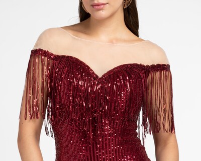 Foto 5 | Vestido Meirius de Fiesta Corto con Lentejuelas
