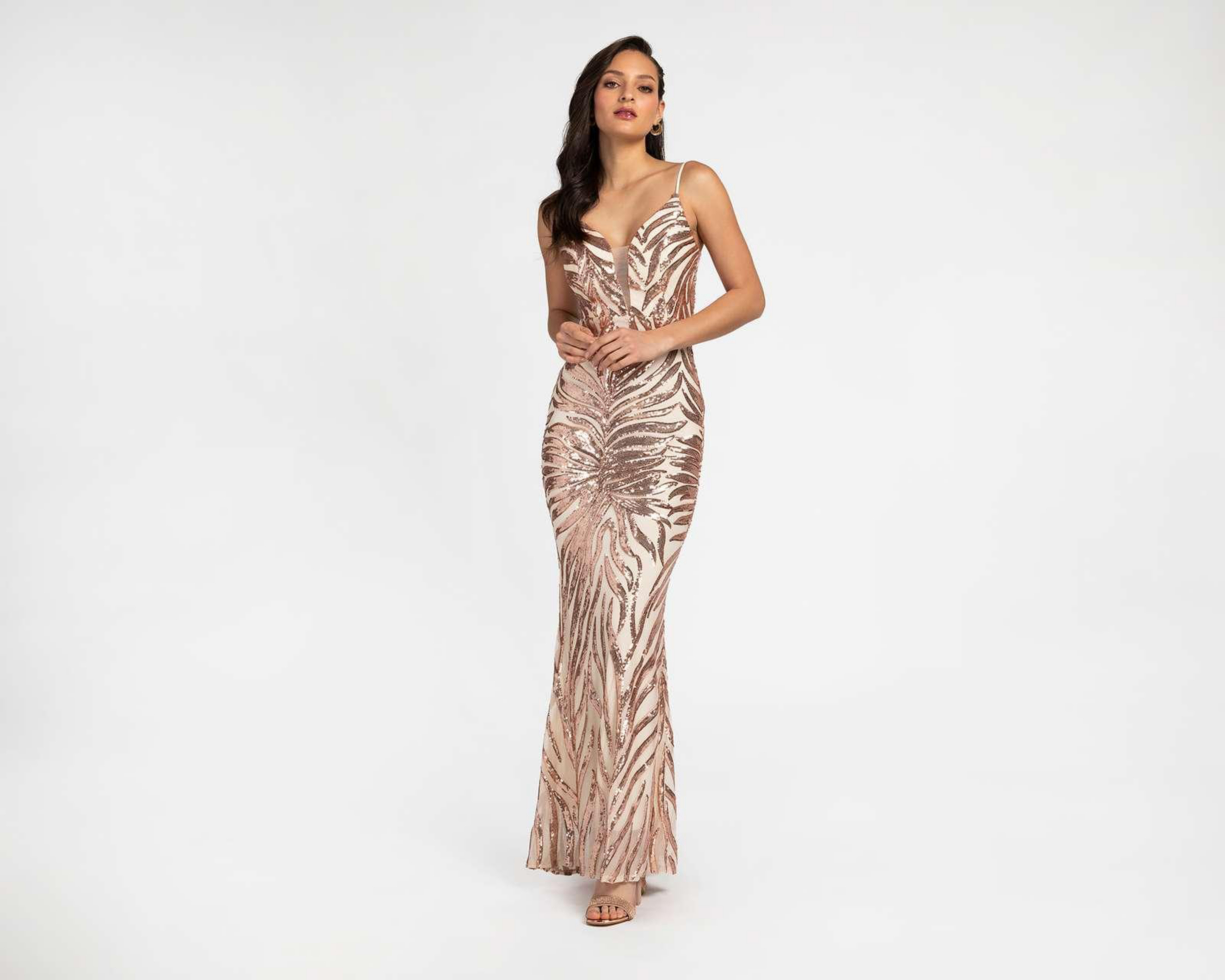 Foto 1 | Vestido Meirius Formal de Escote V con Lentejuelas