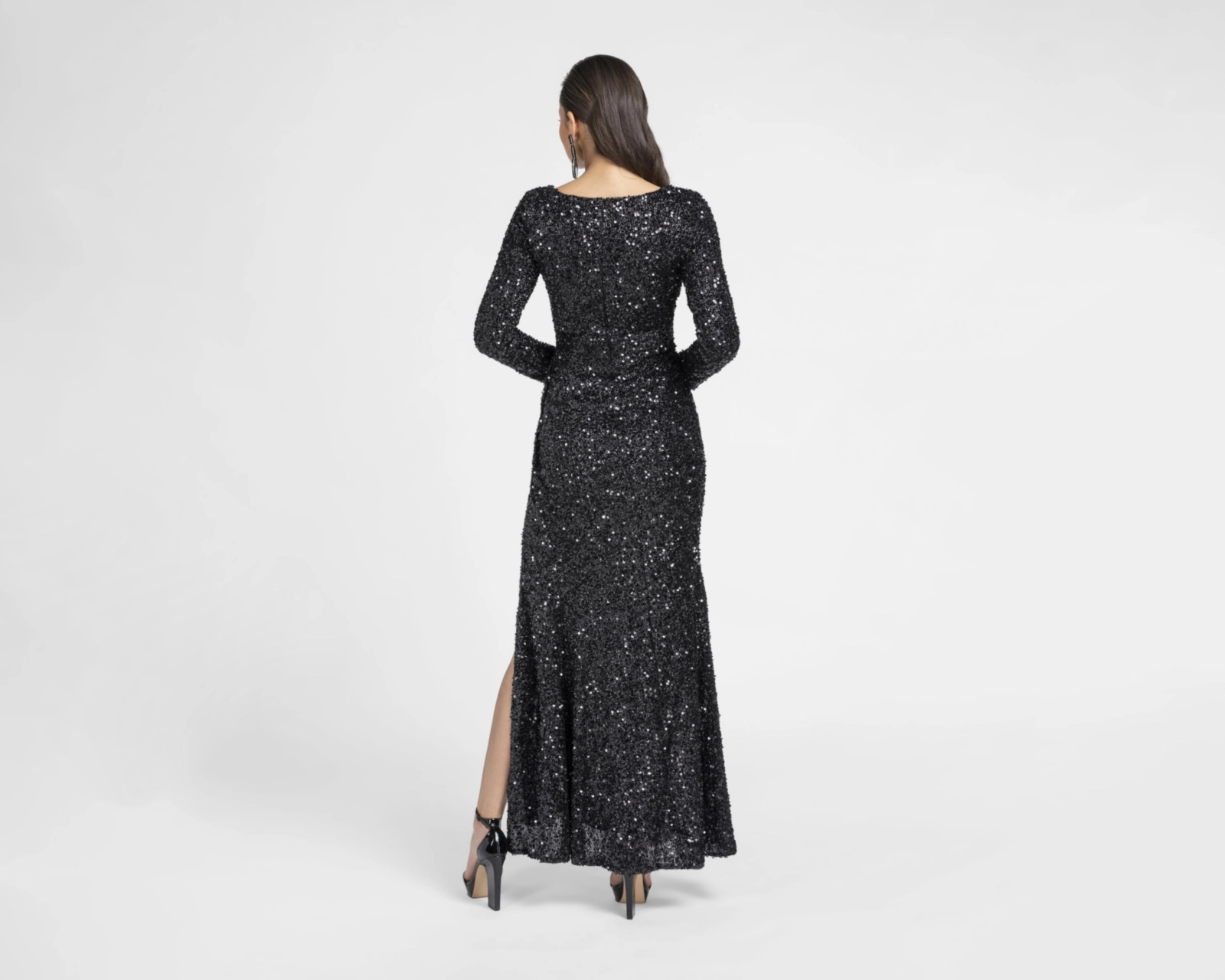 Foto 4 pulgar | Vestido Meirius de Noche con Lentejuelas Largo