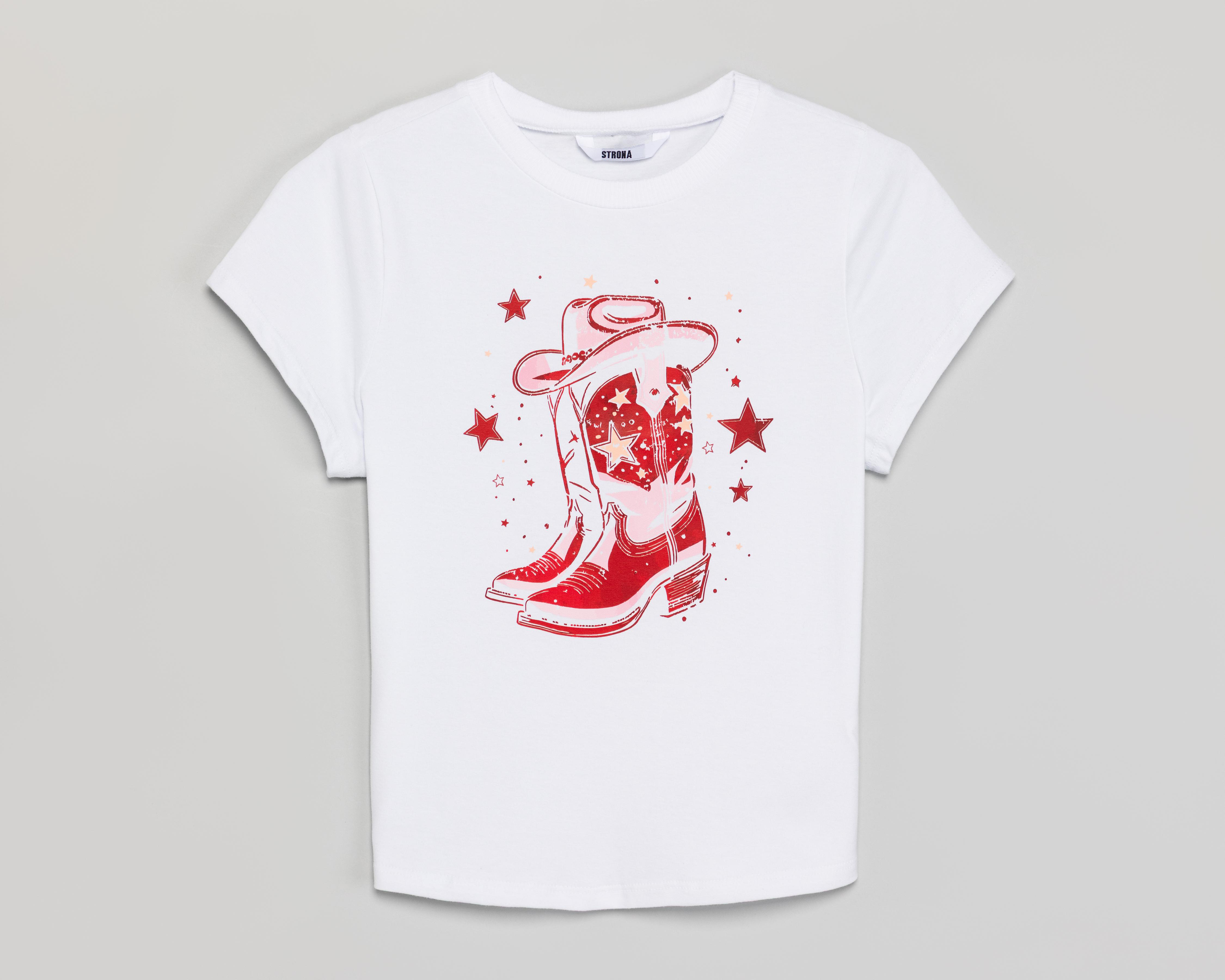 Foto 2 pulgar | Playera Blanca Strona para Mujer