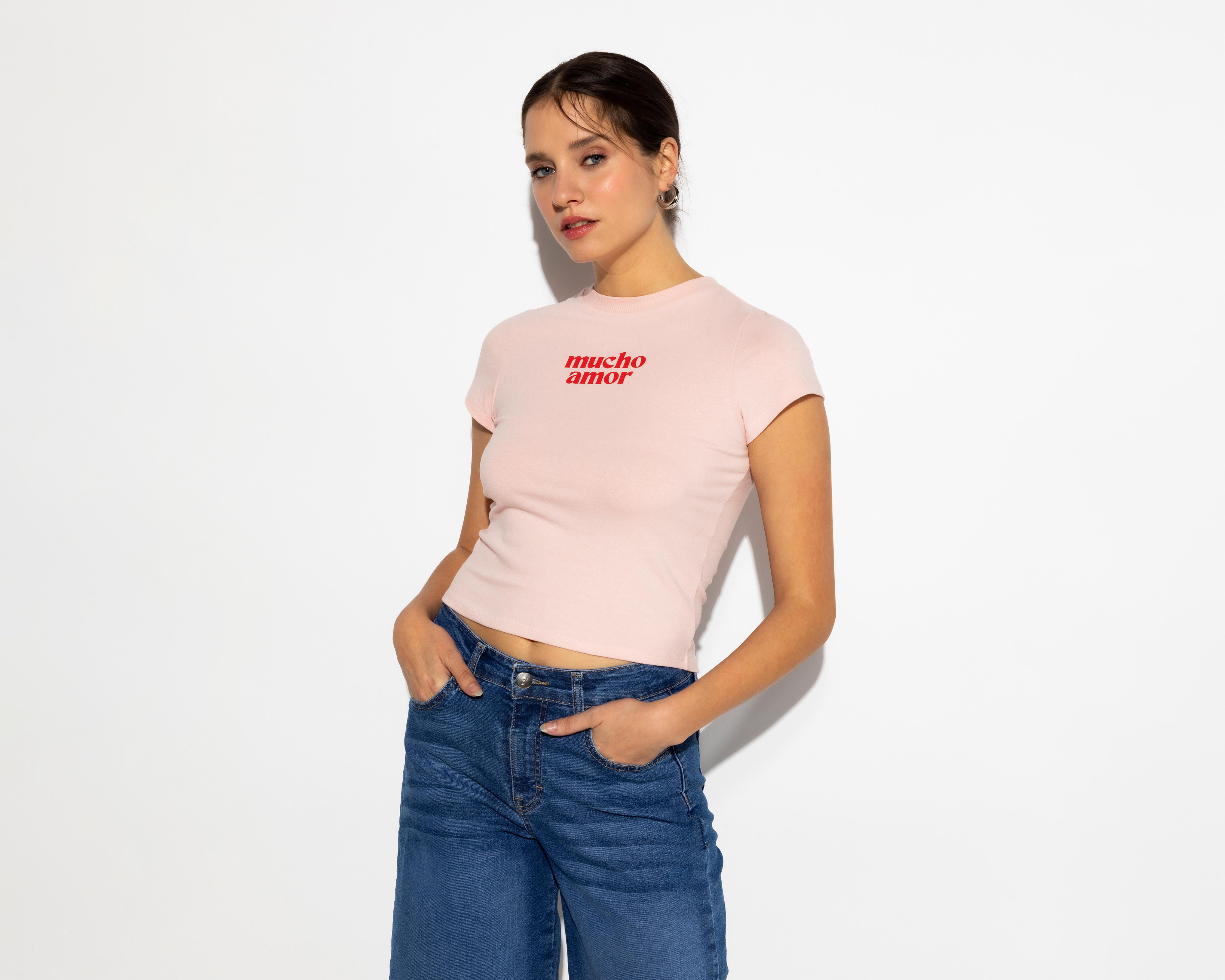 Foto 3 pulgar | Playera Manga Corta Strona para Mujer