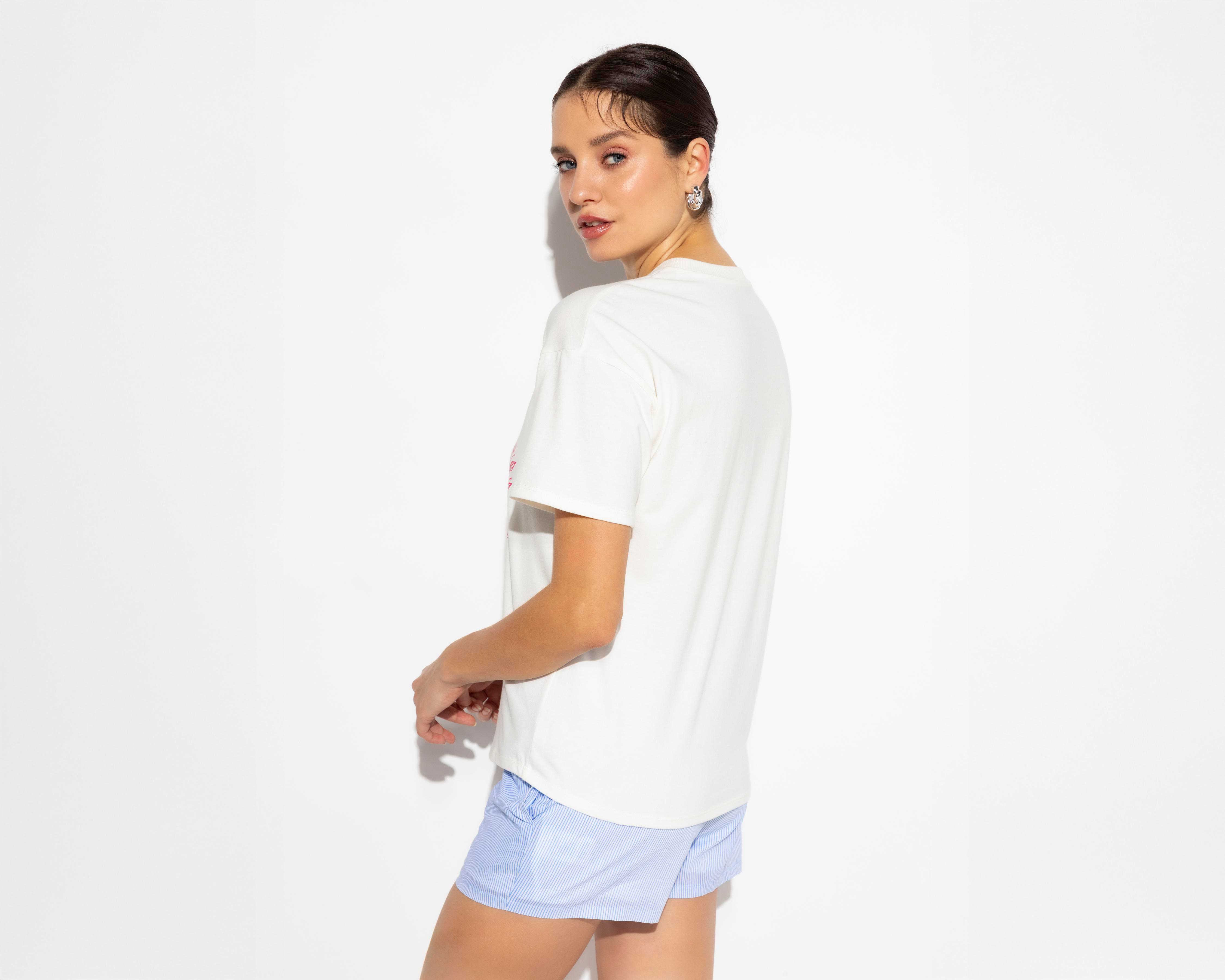 Foto 4 pulgar | Playera Estampada Strona para Mujer