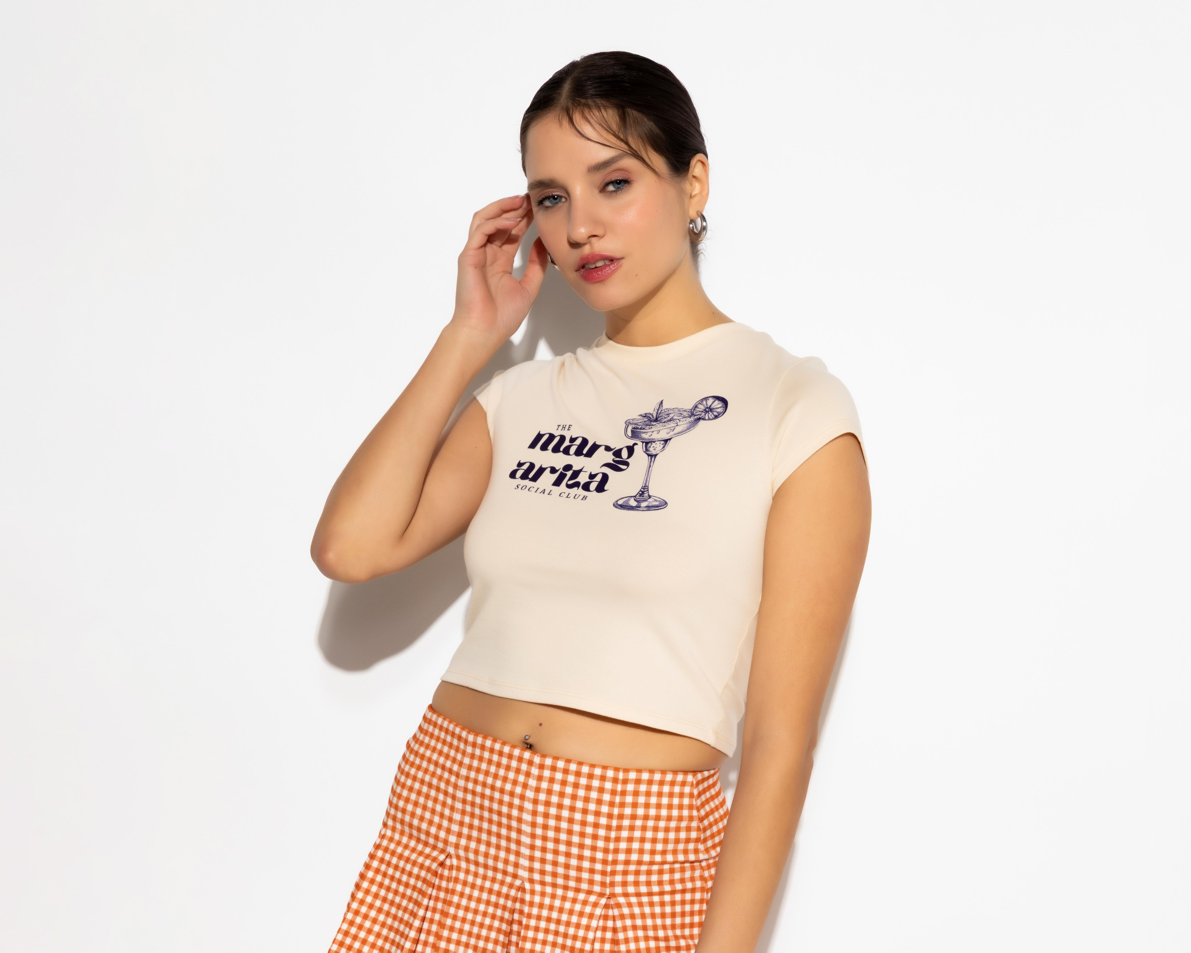 Foto 2 | Playera Beige Strona para Mujer