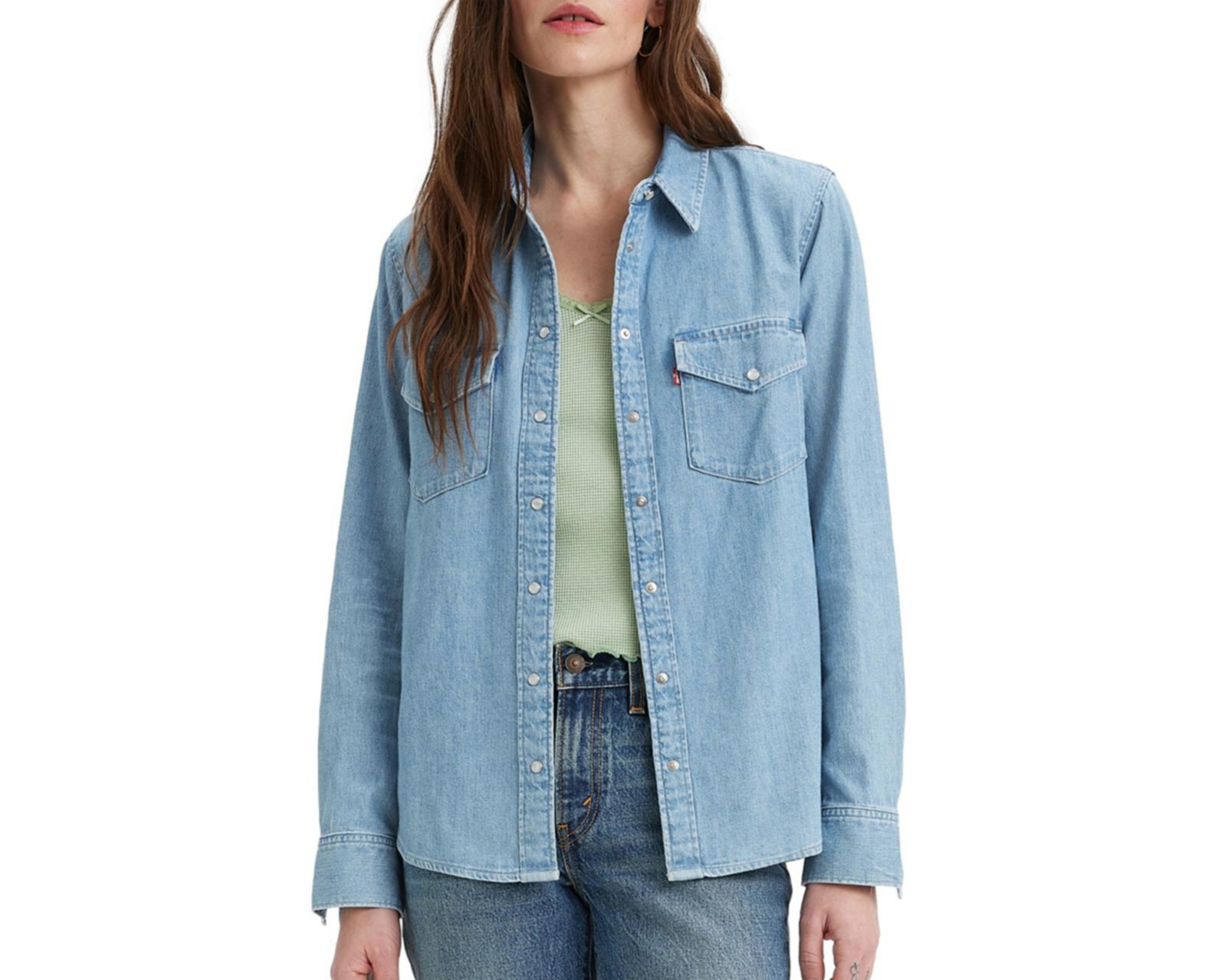 Foto 4 pulgar | Camisa Levi's Essential Western de Algodón para Mujer