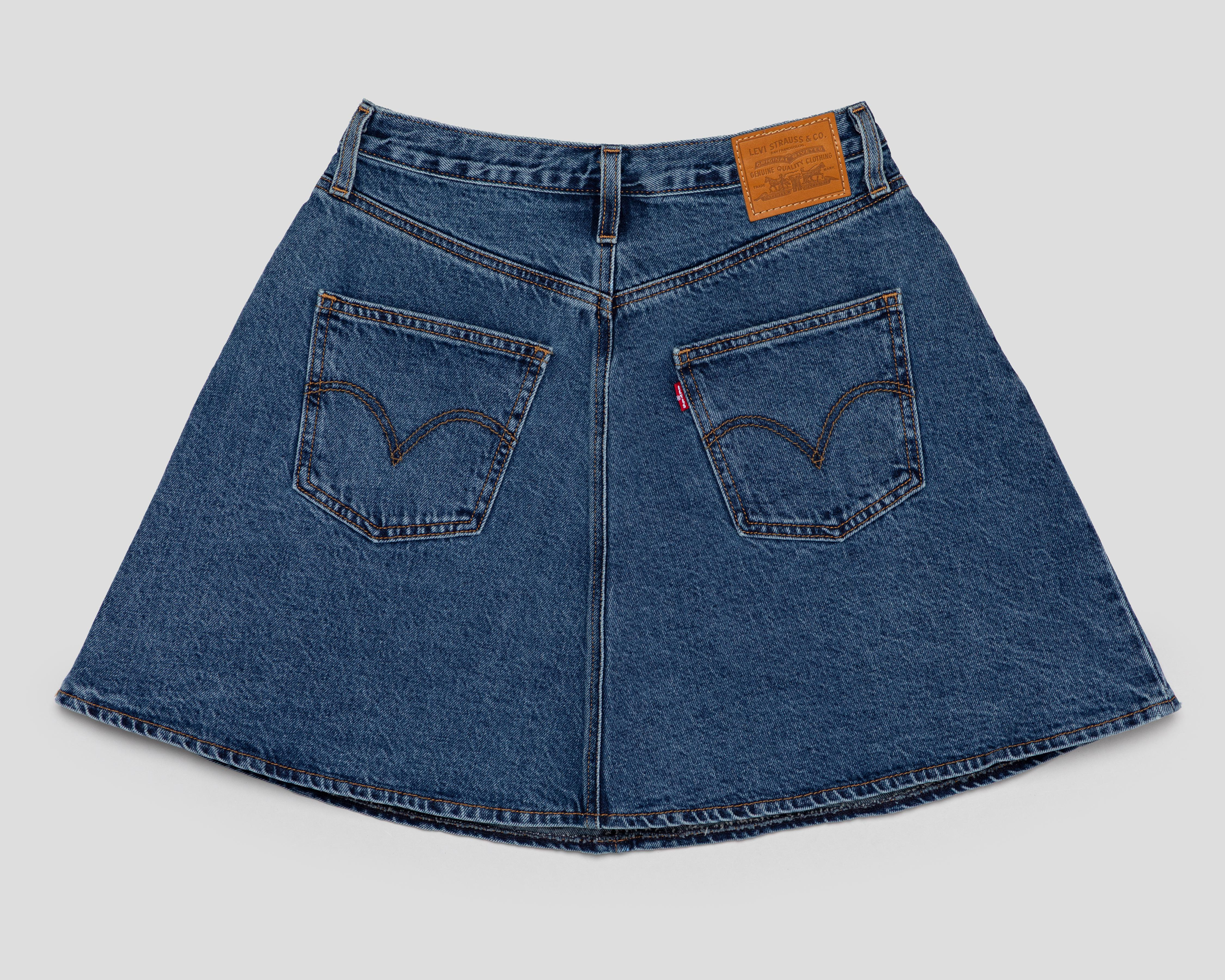 Foto 3 pulgar | Falda de Mezclilla Levi's Azul para Mujer