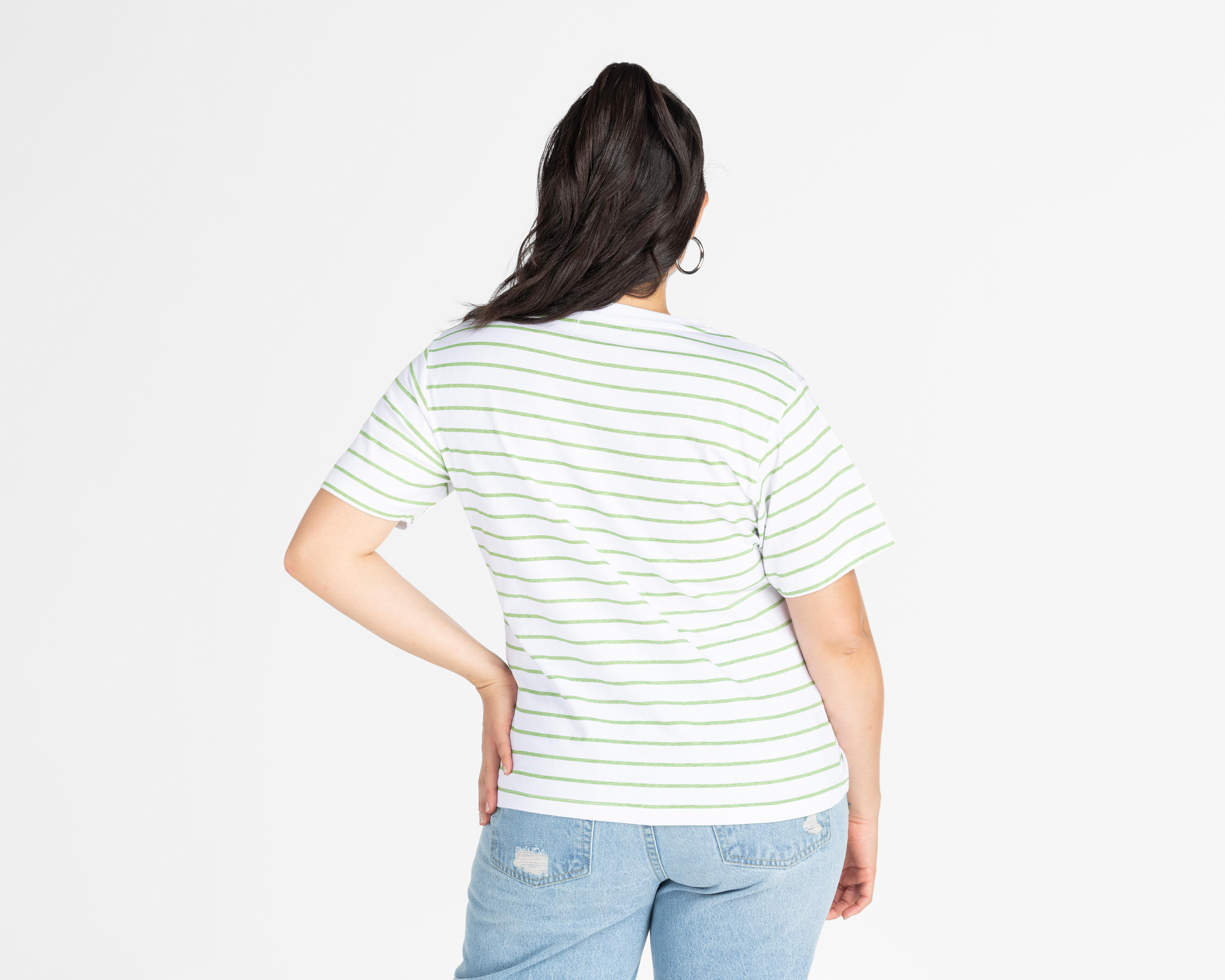 Foto 4 pulgar | Playera Refill Manga Corta a Rayas