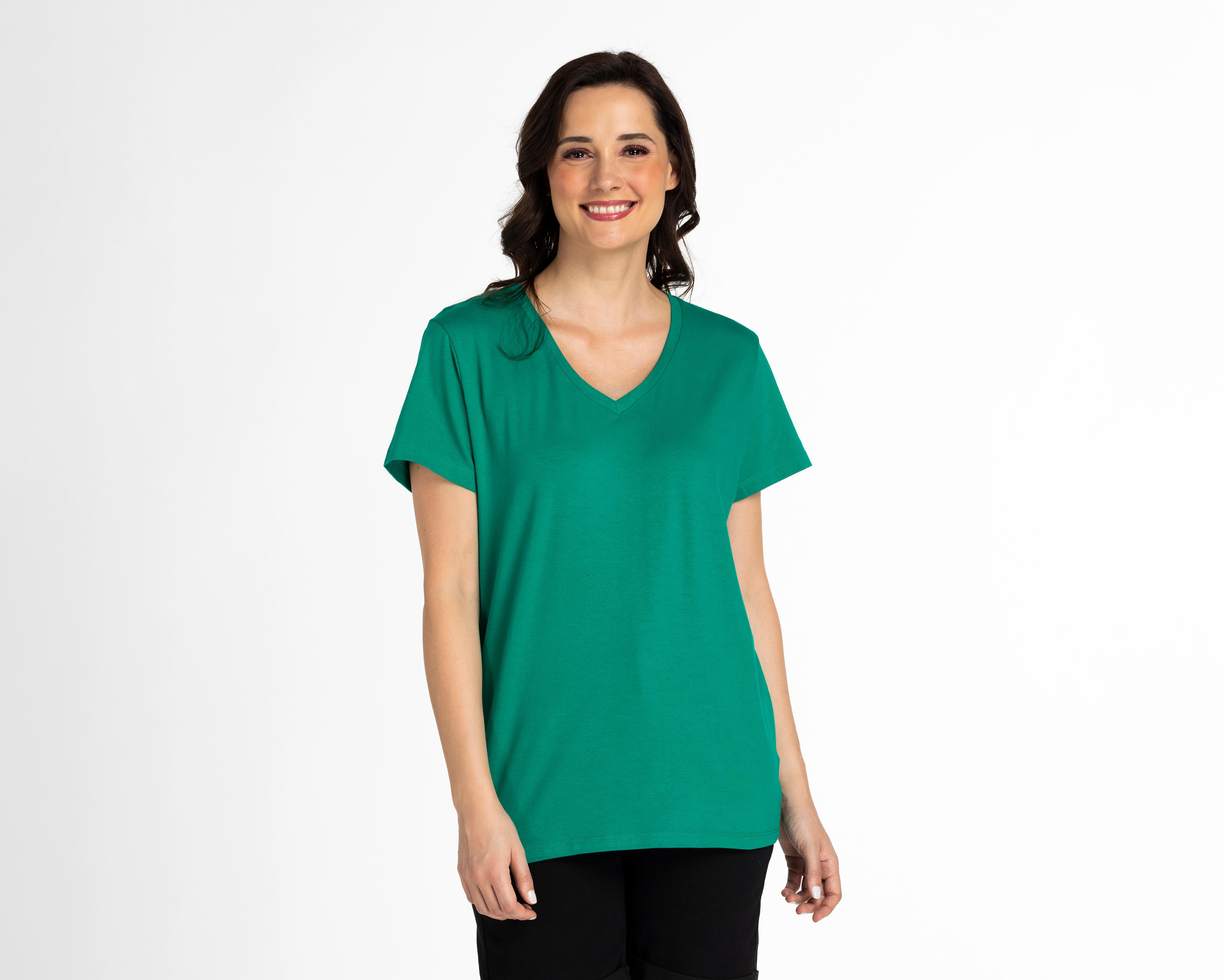Foto 2 pulgar | Playera Lady Sun Verde Manga Corta