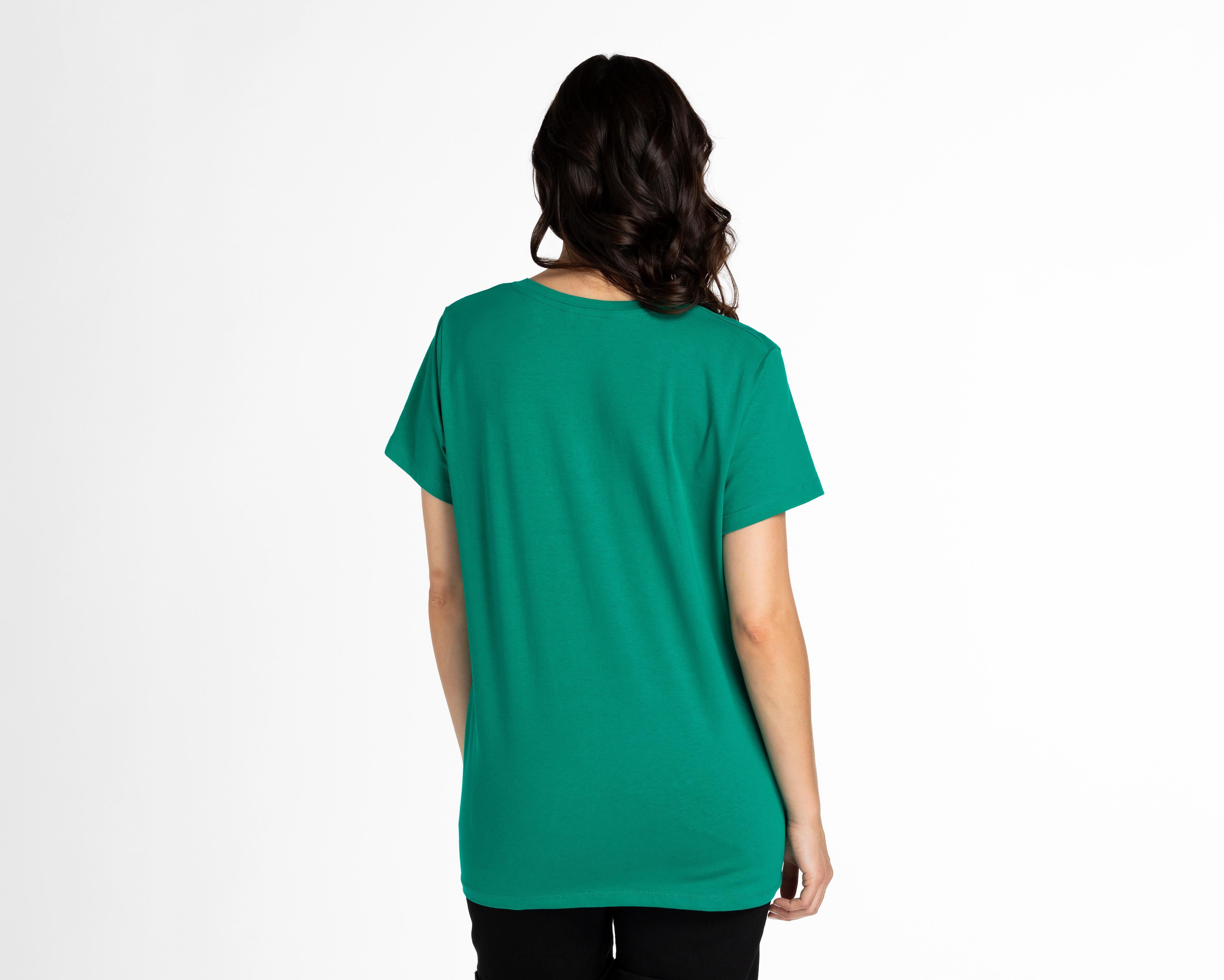 Foto 4 pulgar | Playera Lady Sun Verde Manga Corta