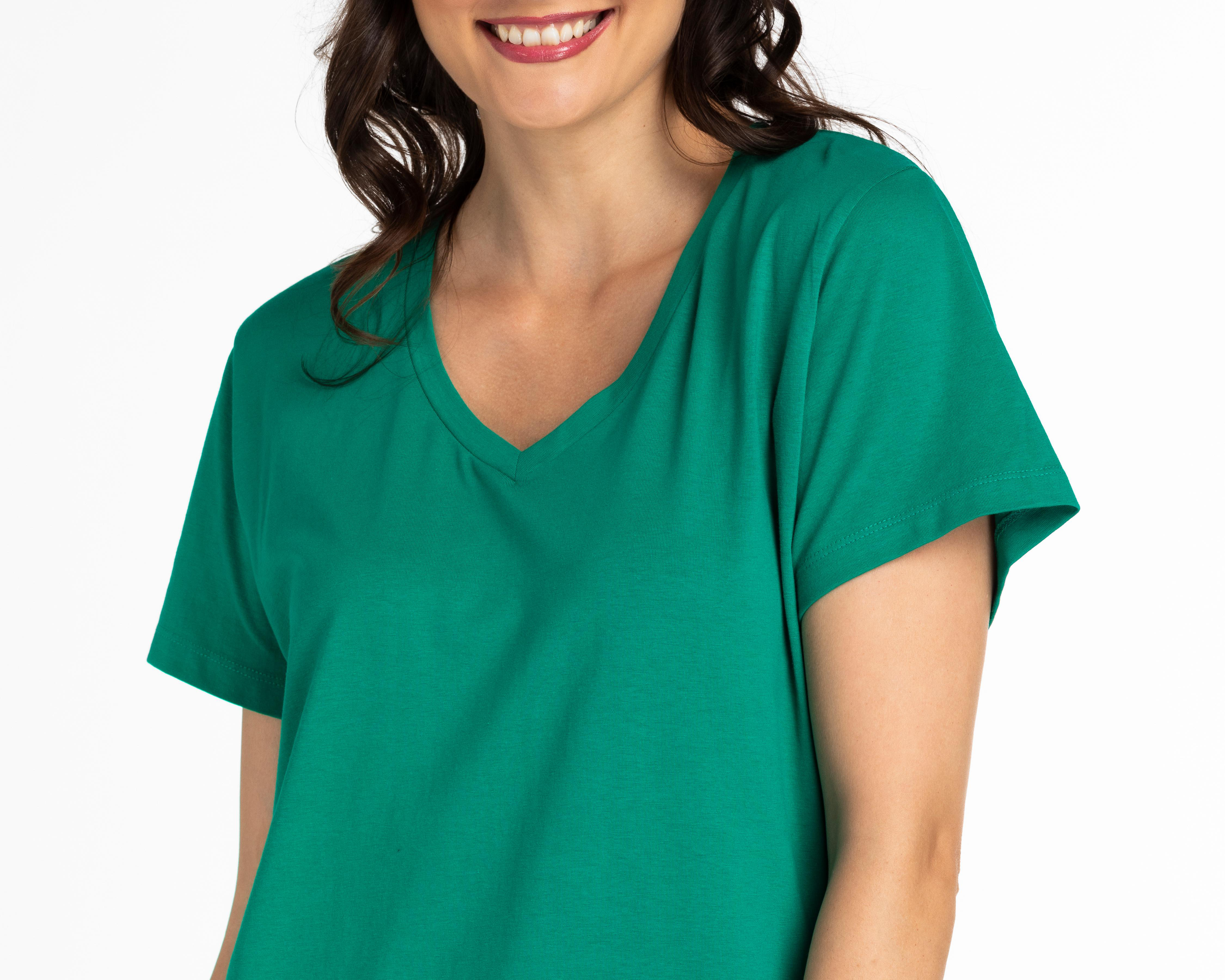 Foto 4 | Playera Lady Sun Verde Manga Corta