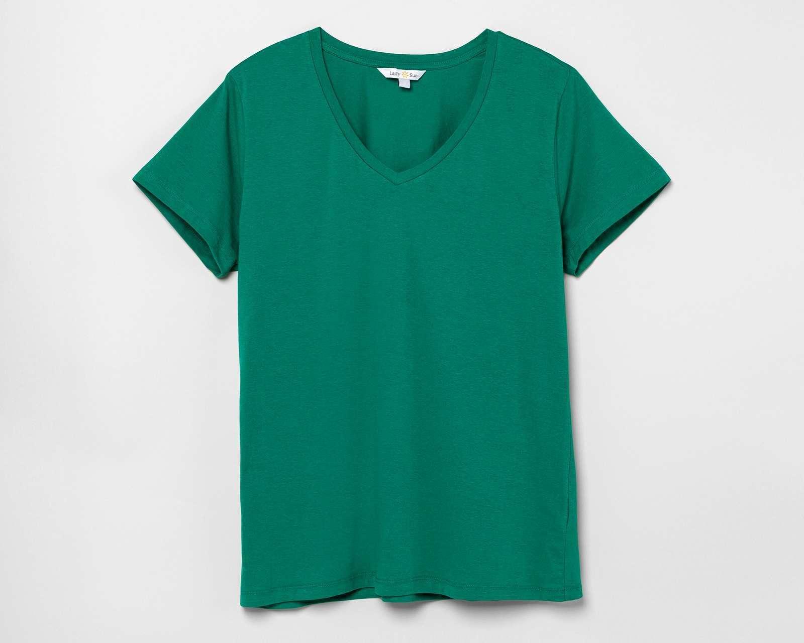 Foto 6 pulgar | Playera Lady Sun Verde Manga Corta