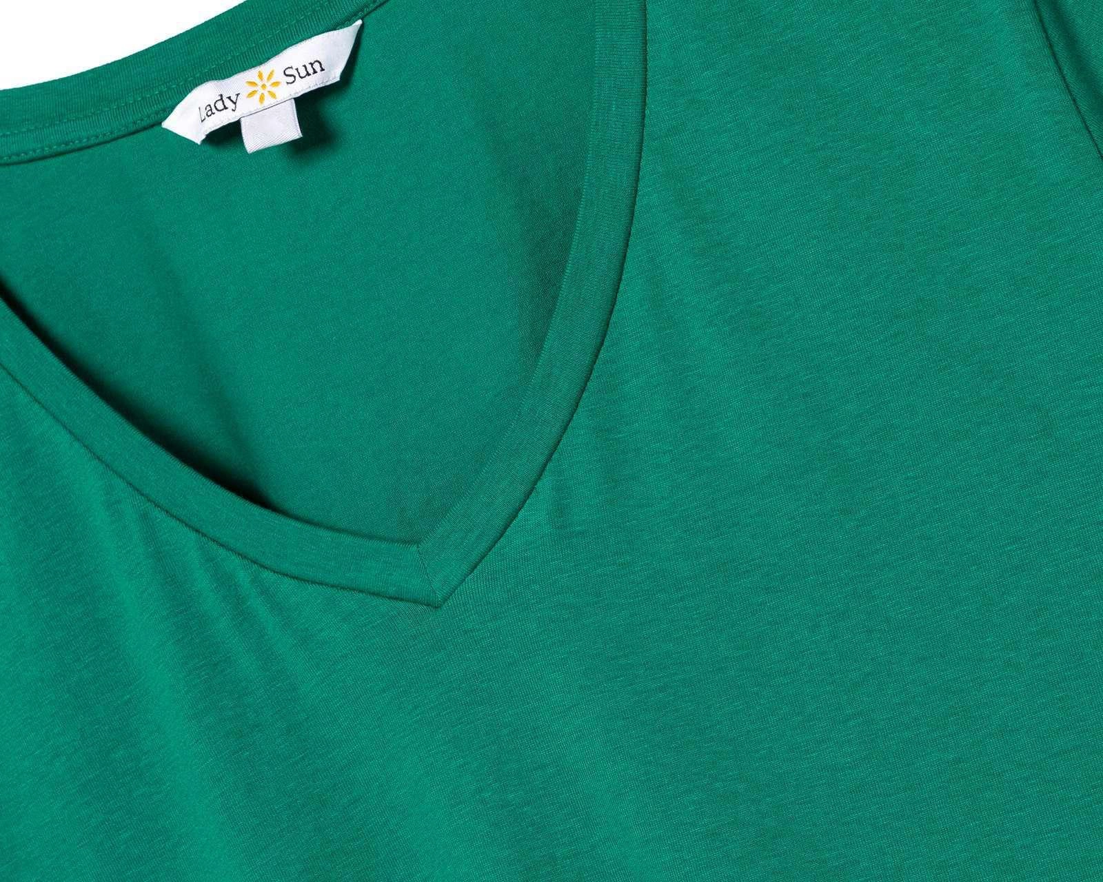 Foto 7 pulgar | Playera Lady Sun Verde Manga Corta
