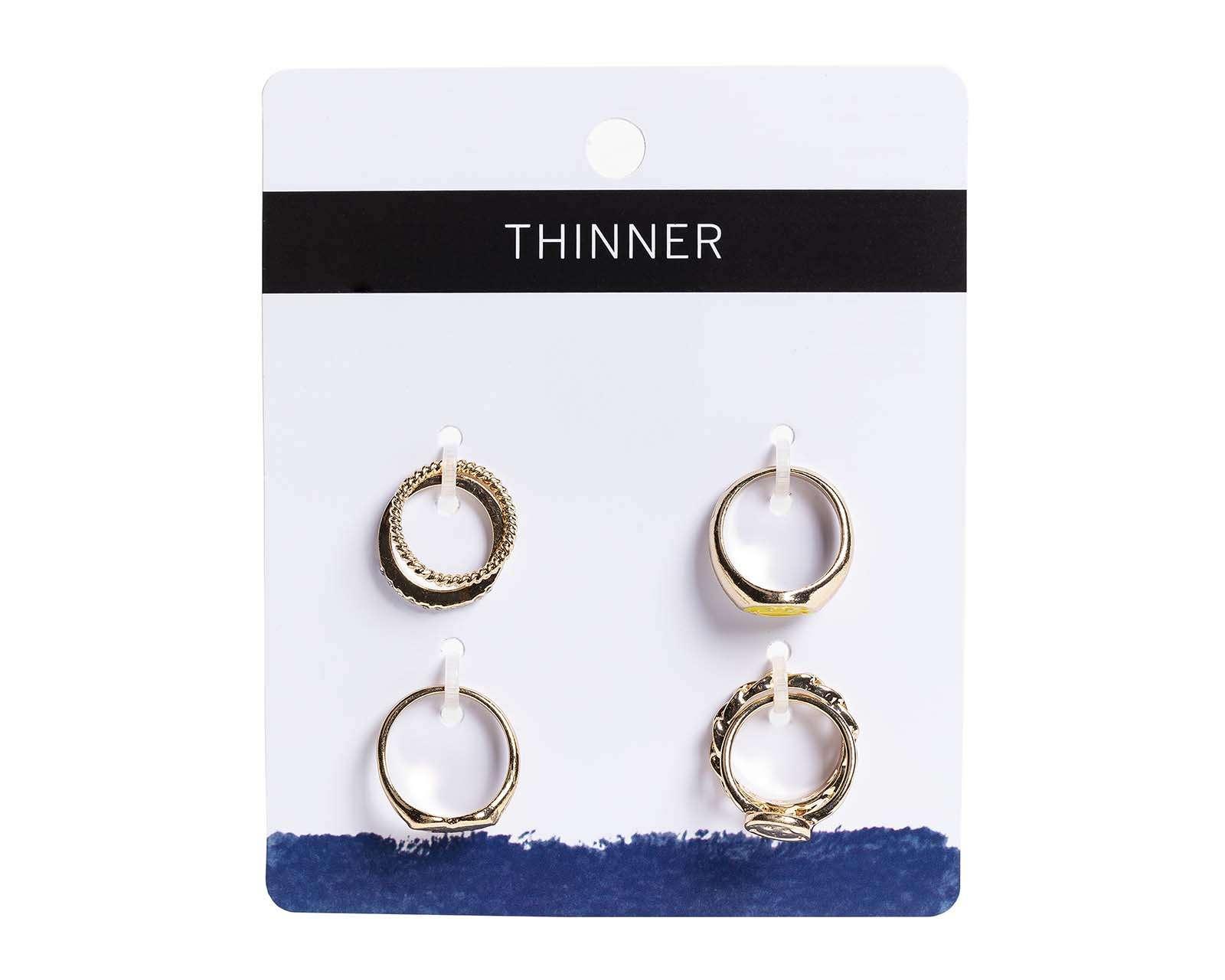 Anillo Thinner Dorados 6 Piezas $60