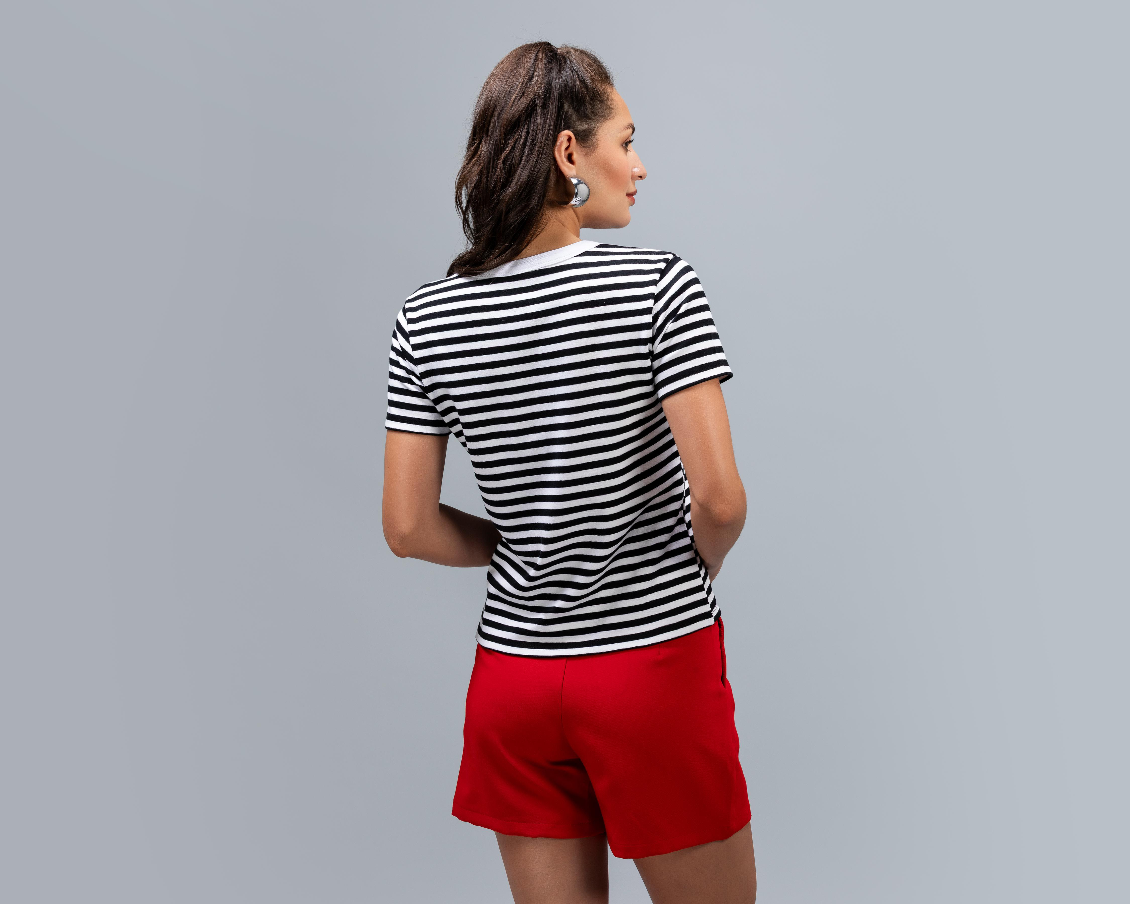 Foto 4 pulgar | Playera a Rayas Jennifer Lopez para Mujer