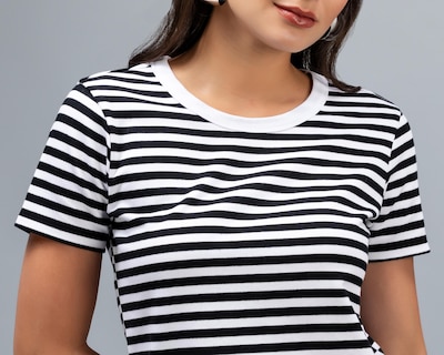 Foto 4 | Playera a Rayas Jennifer Lopez para Mujer