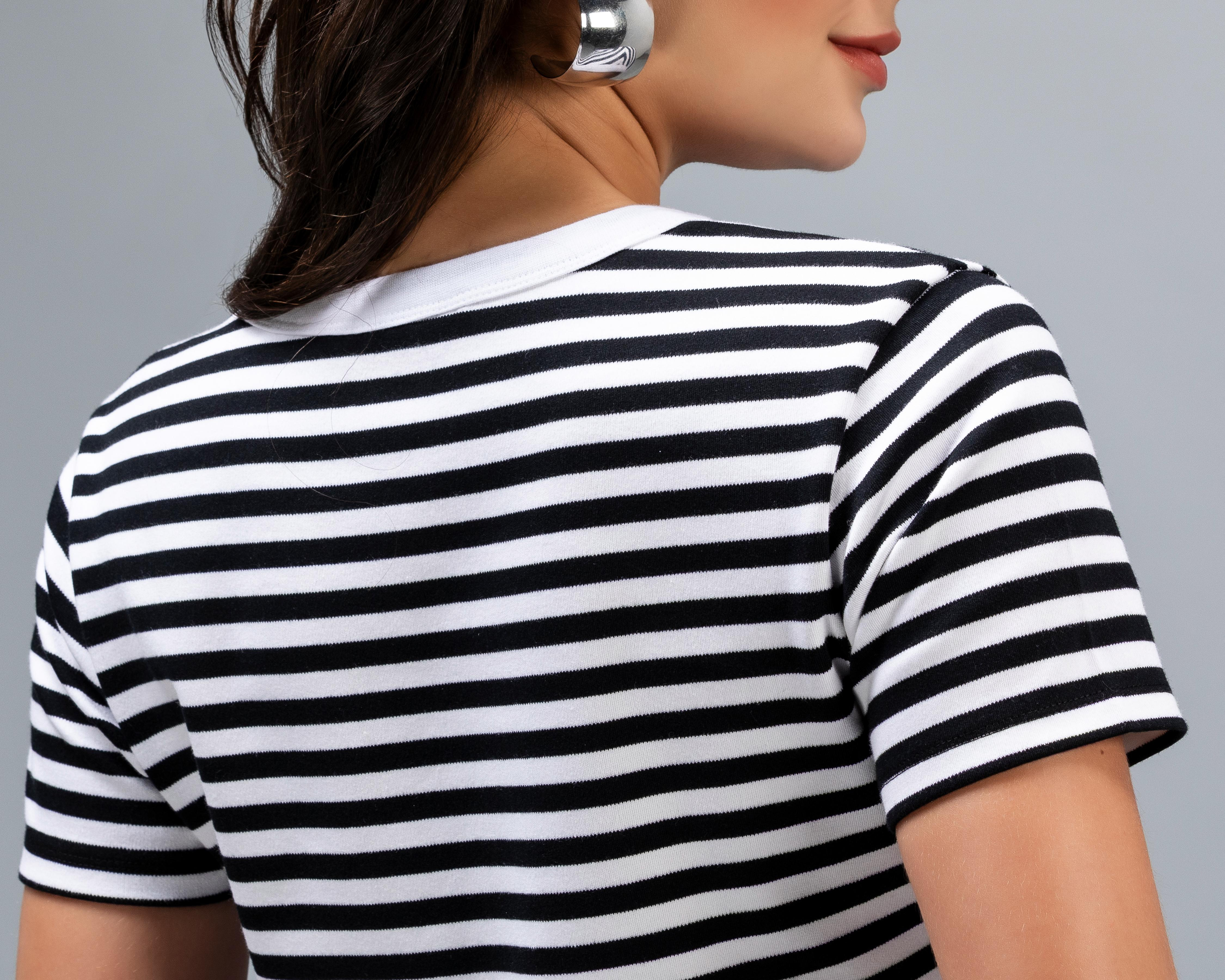 Foto 6 pulgar | Playera a Rayas Jennifer Lopez para Mujer