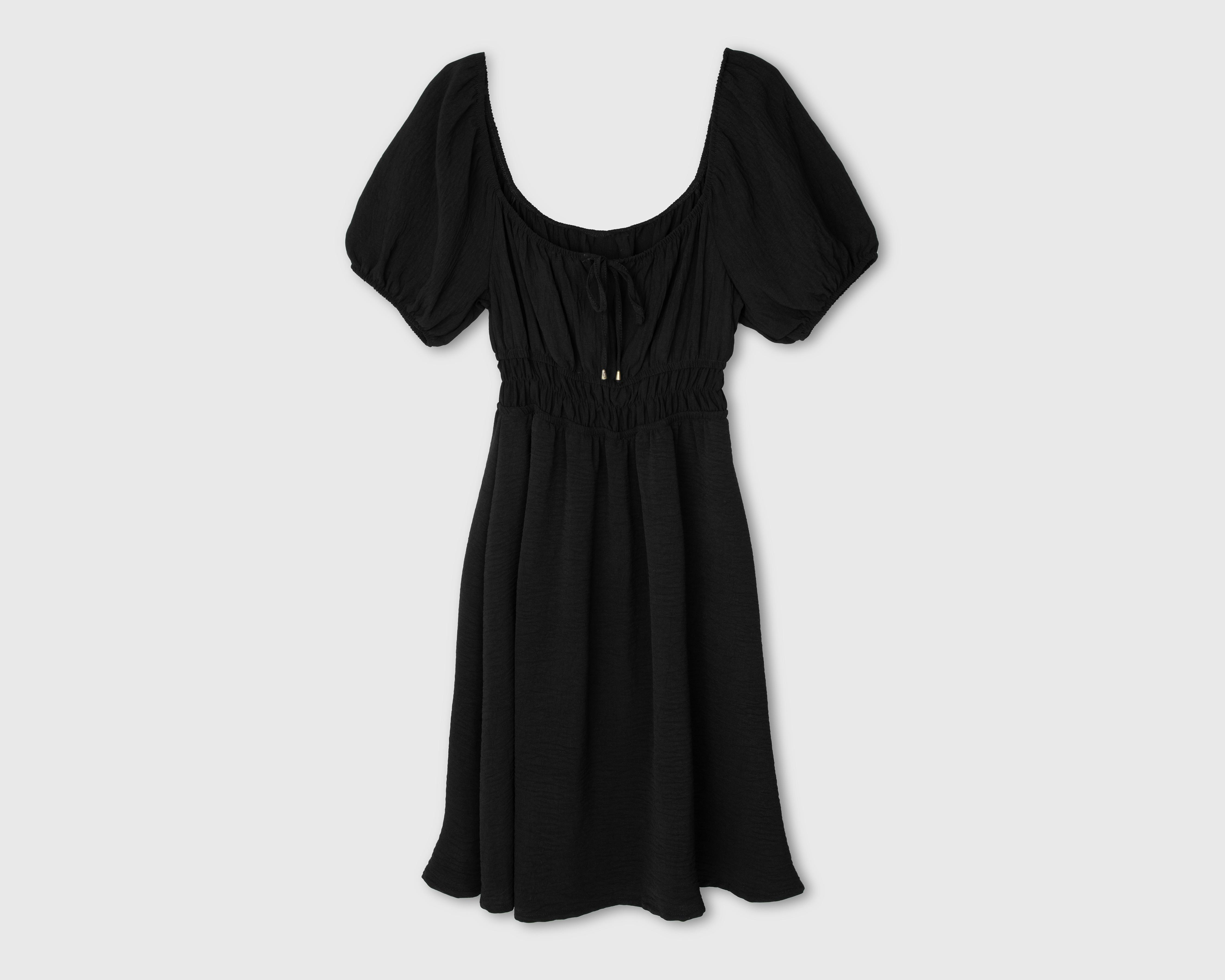 Foto 2 pulgar | Vestido Casual Refill Corto Negro con Cintura Elástica