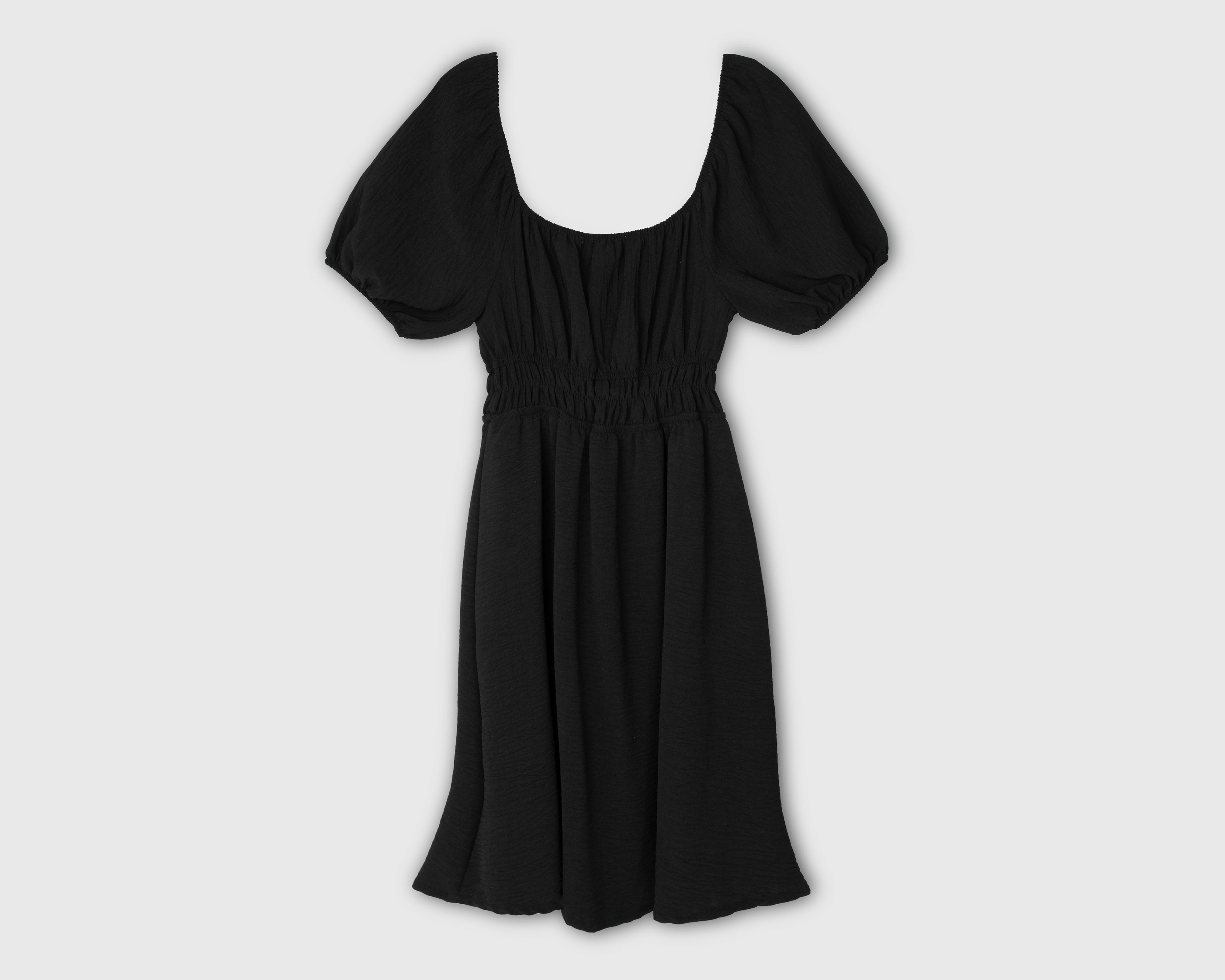 Foto 3 pulgar | Vestido Casual Refill Corto Negro con Cintura Elástica