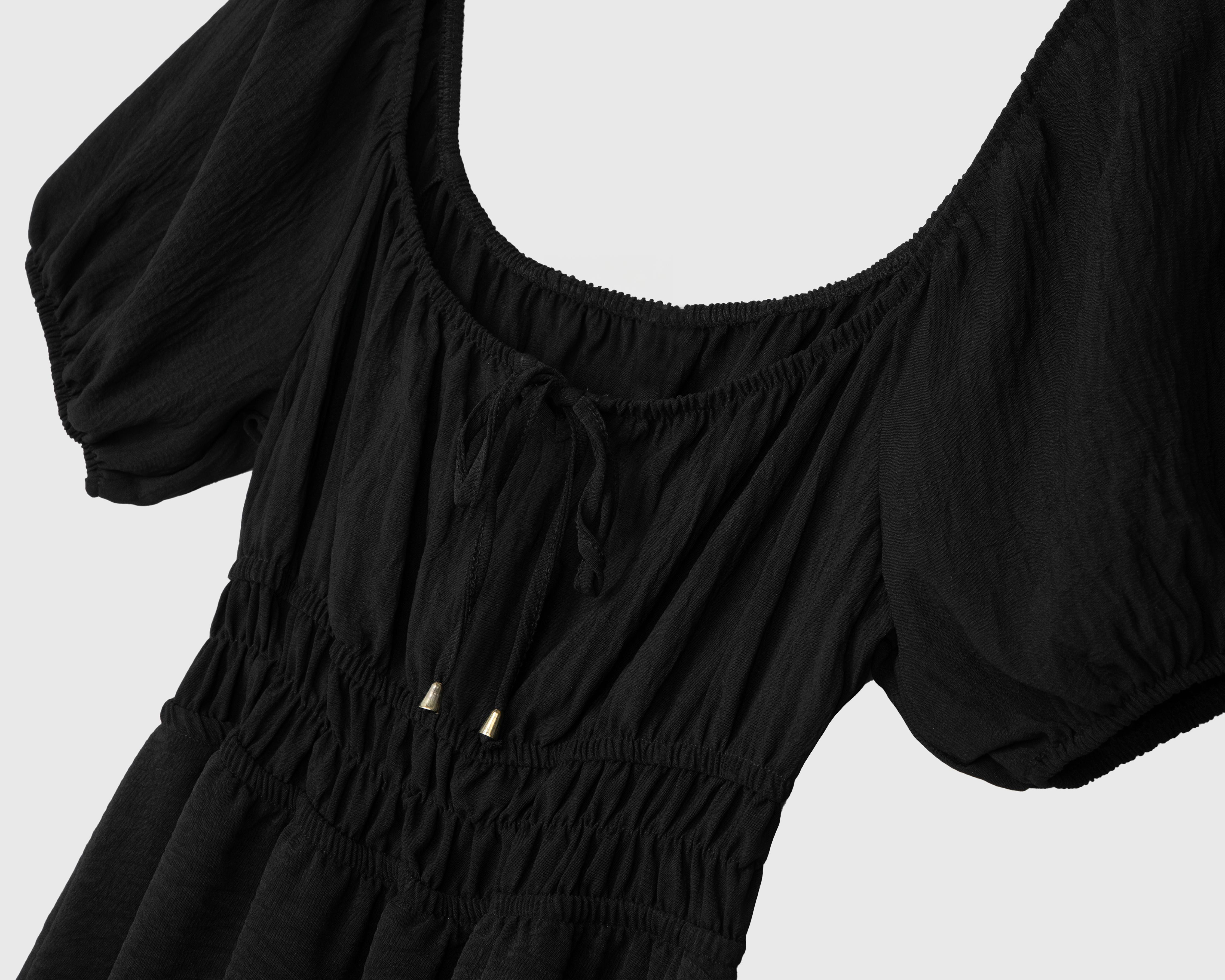 Foto 4 pulgar | Vestido Casual Refill Corto Negro con Cintura Elástica