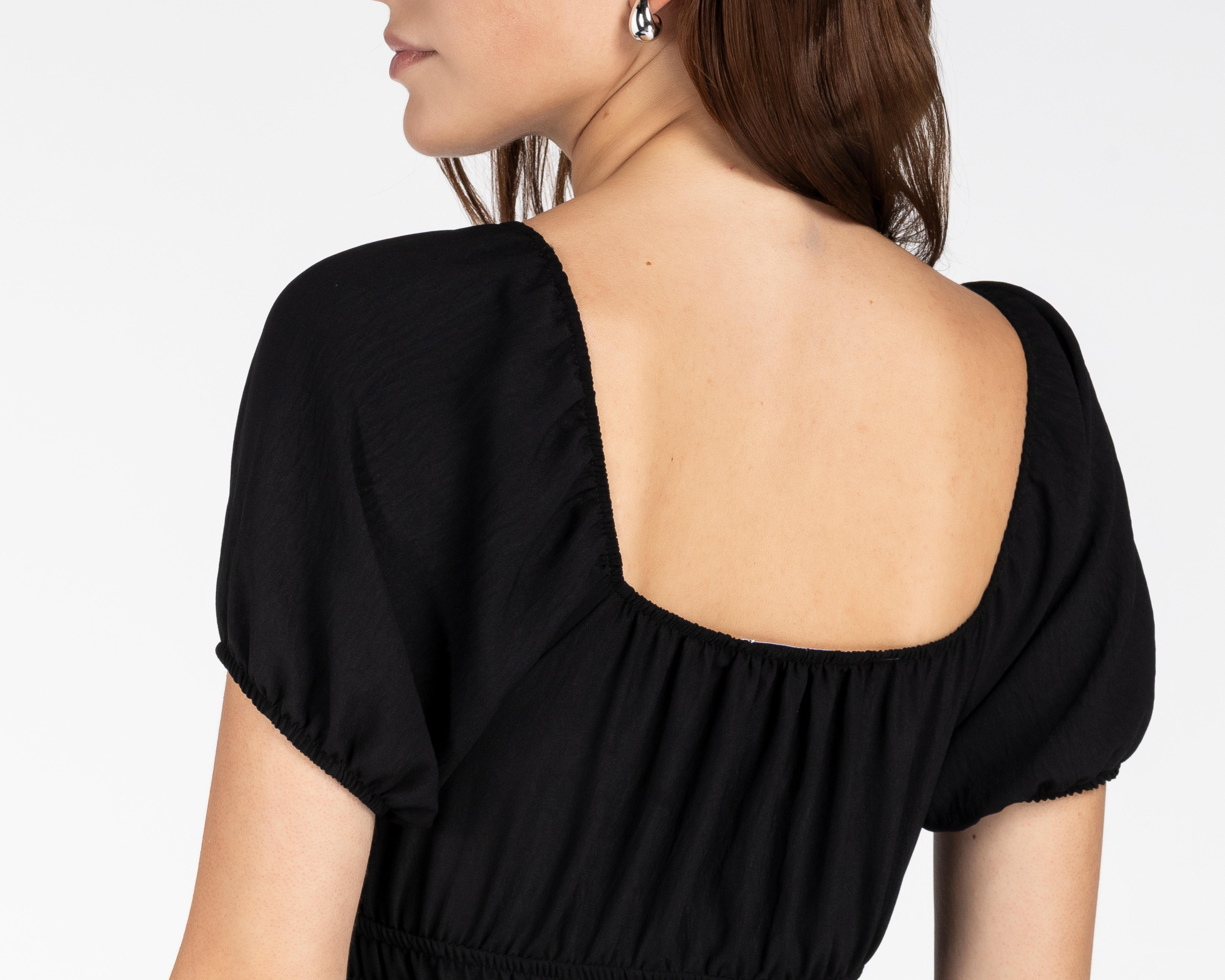 Foto 5 | Vestido Casual Refill Corto Negro con Cintura Elástica