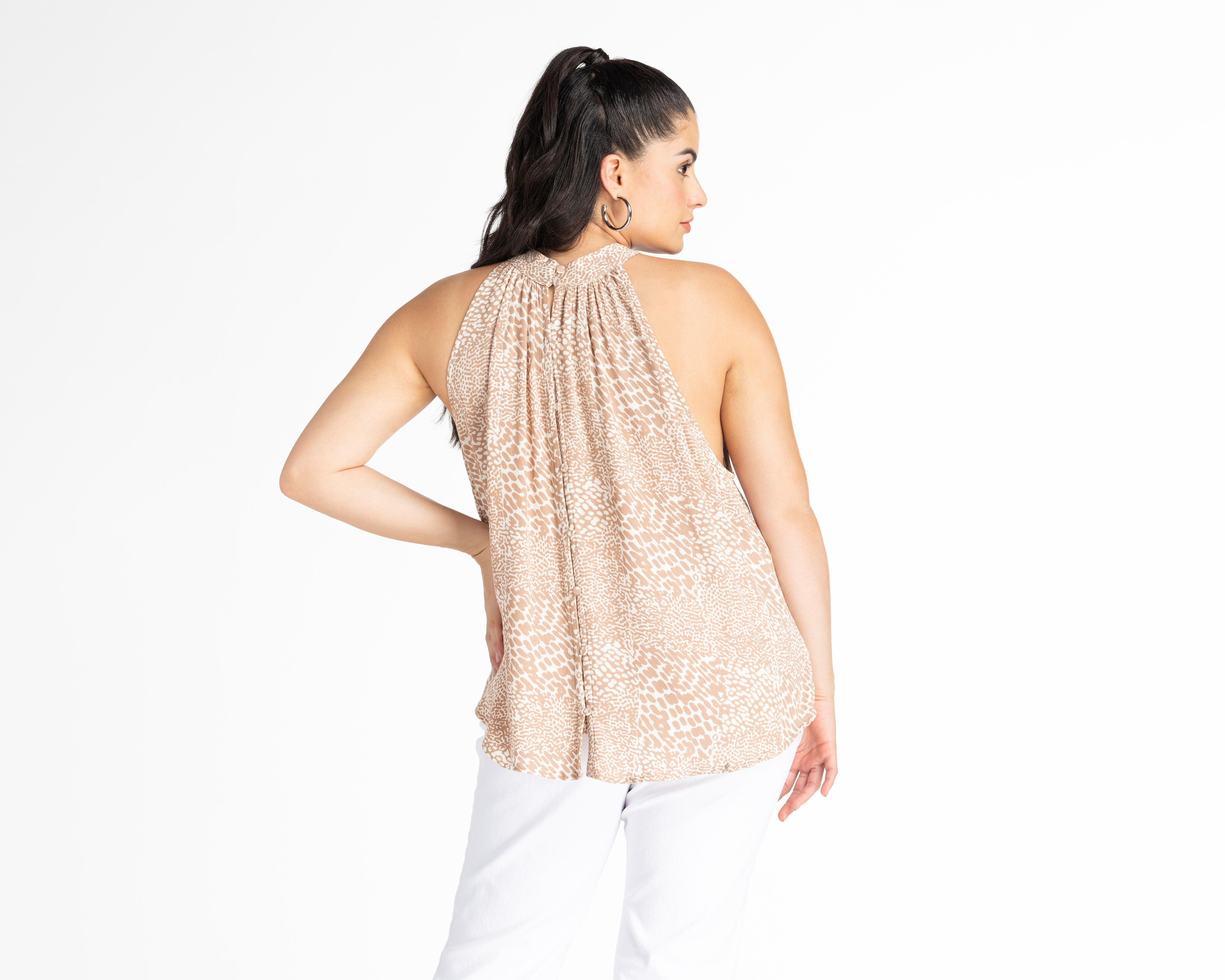 Foto 6 | Blusa Sahara sin Mangas Estampada