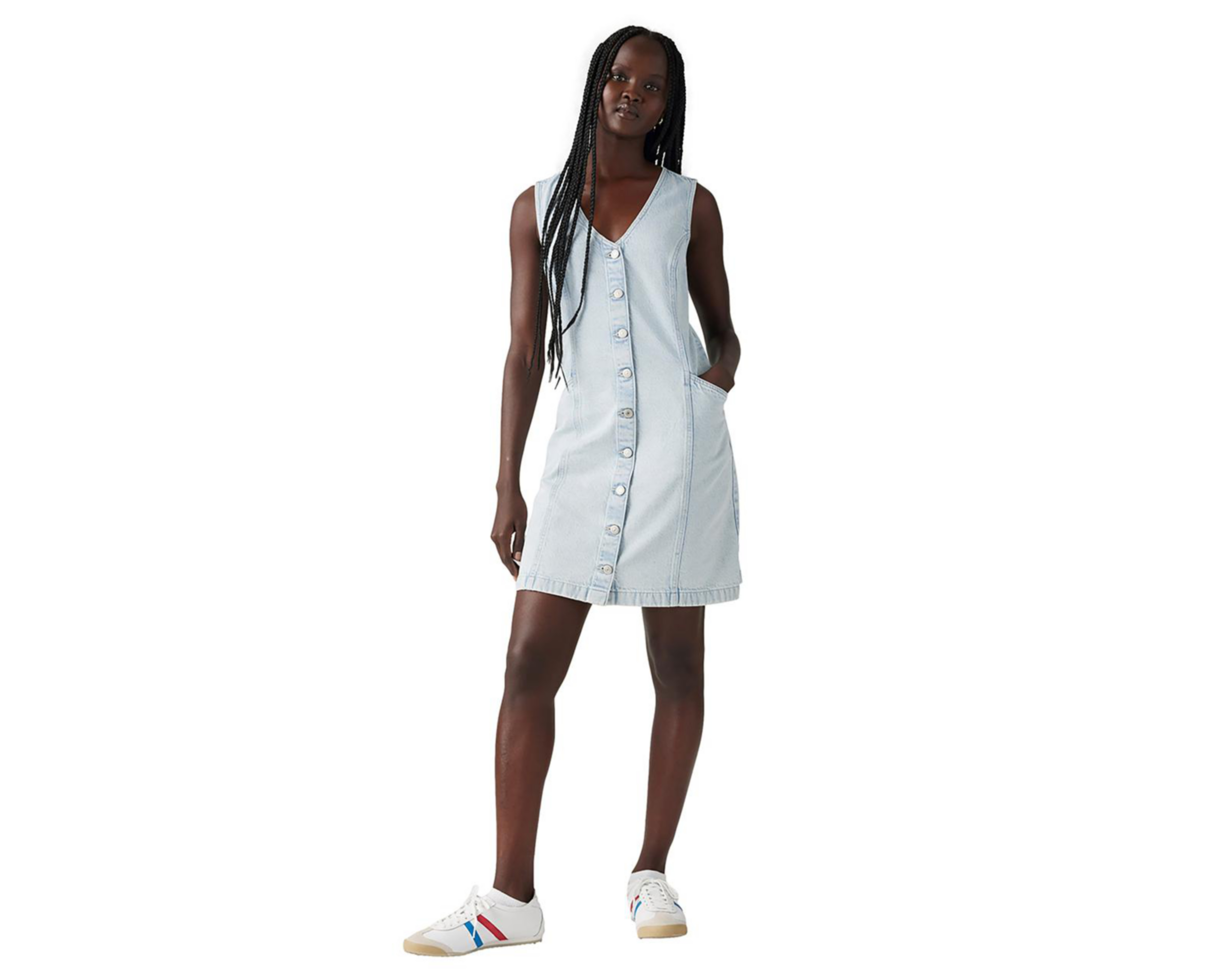 Foto 4 pulgar | Vestido Casual Levi's de Mezclilla con Botones Azul para Mujer