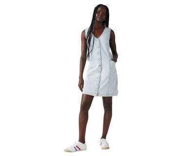 Foto 3 | Vestido Casual Levi's de Mezclilla con Botones Azul para Mujer
