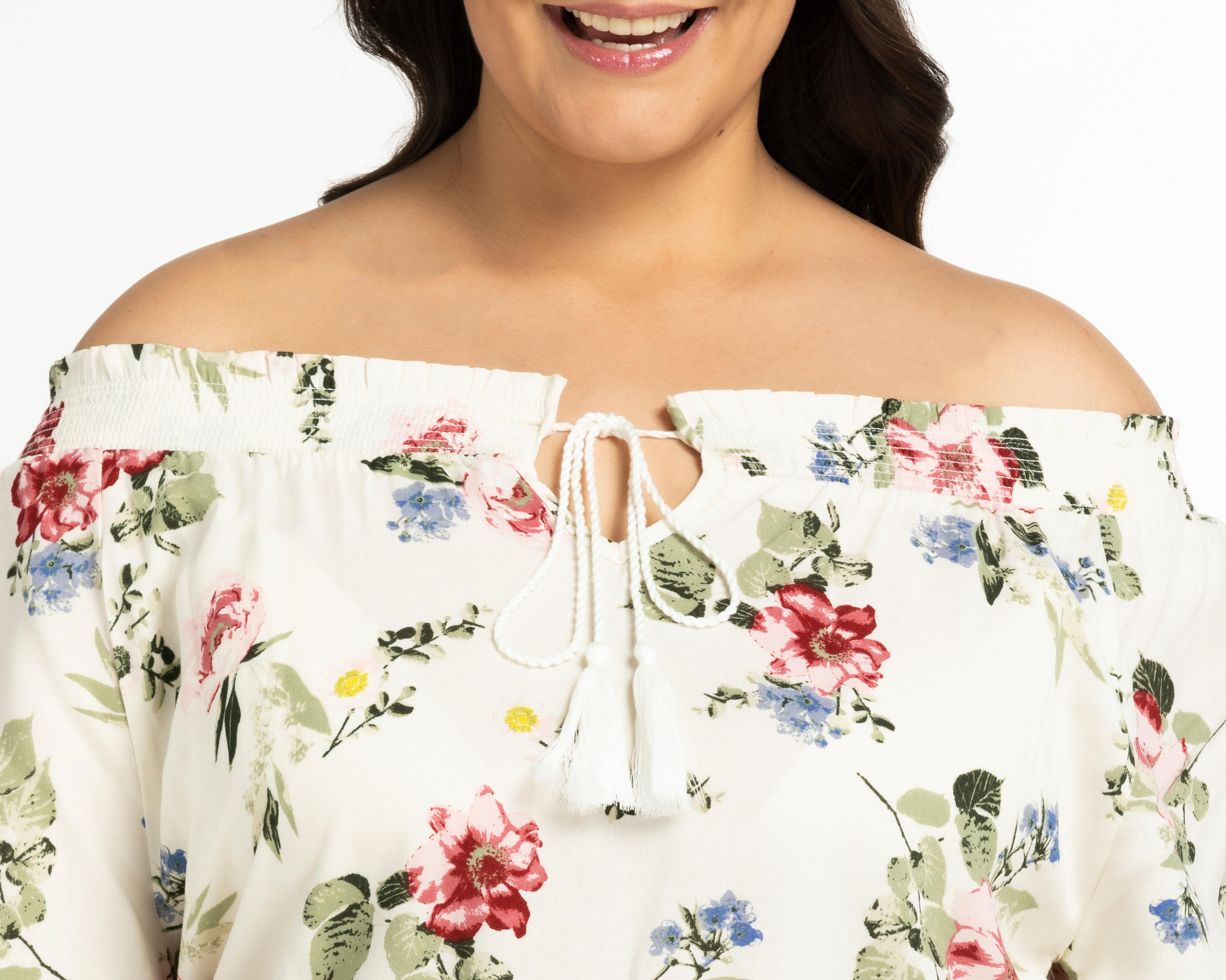 Foto 5 pulgar | Blusa Lady Sun Floreada de Hombros Descubiertos