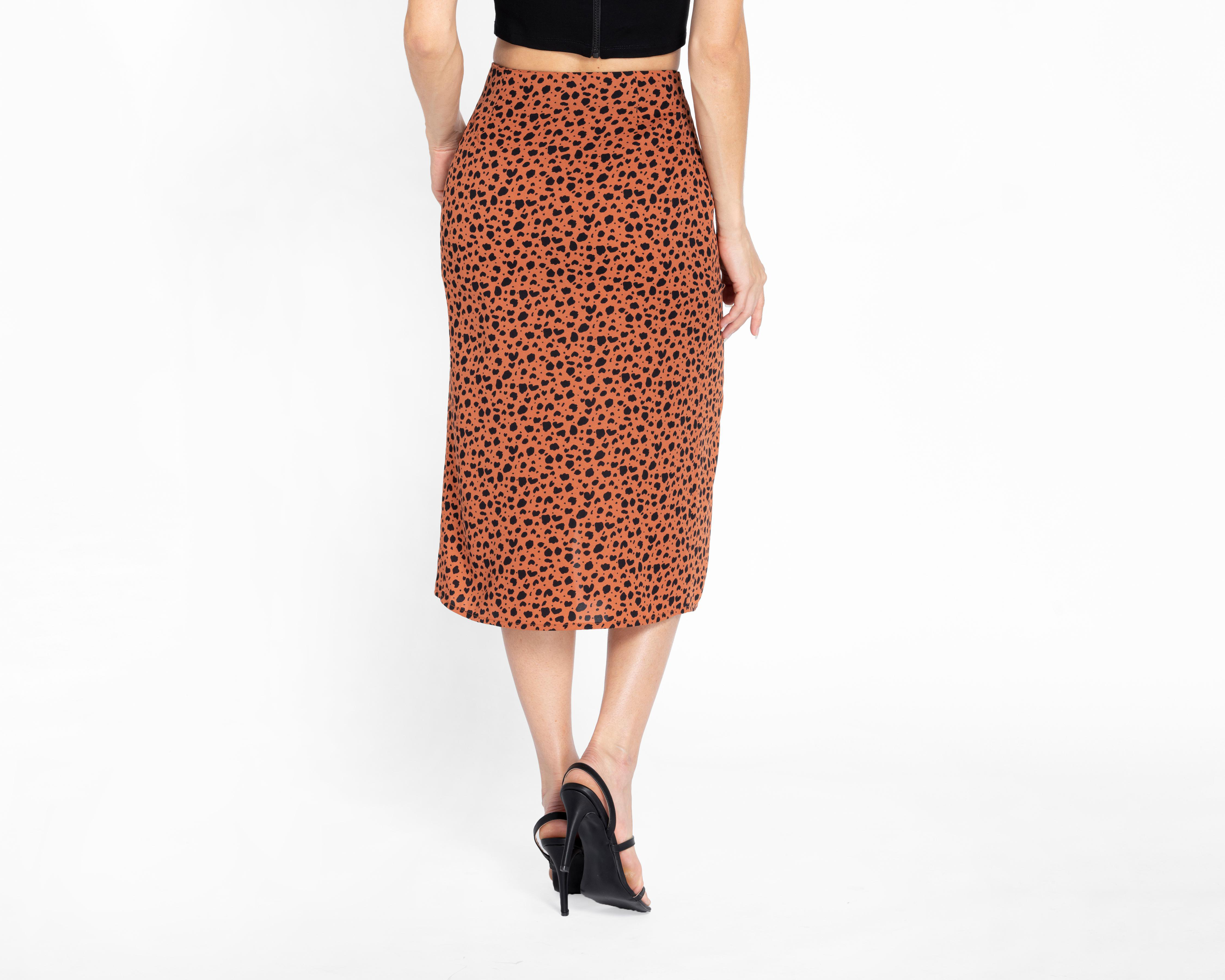 Foto 4 pulgar | Falda Midi Bebe Animal Print