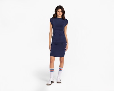 Foto 1 | Vestido Refill Casual Midi Azul con Manga Corta