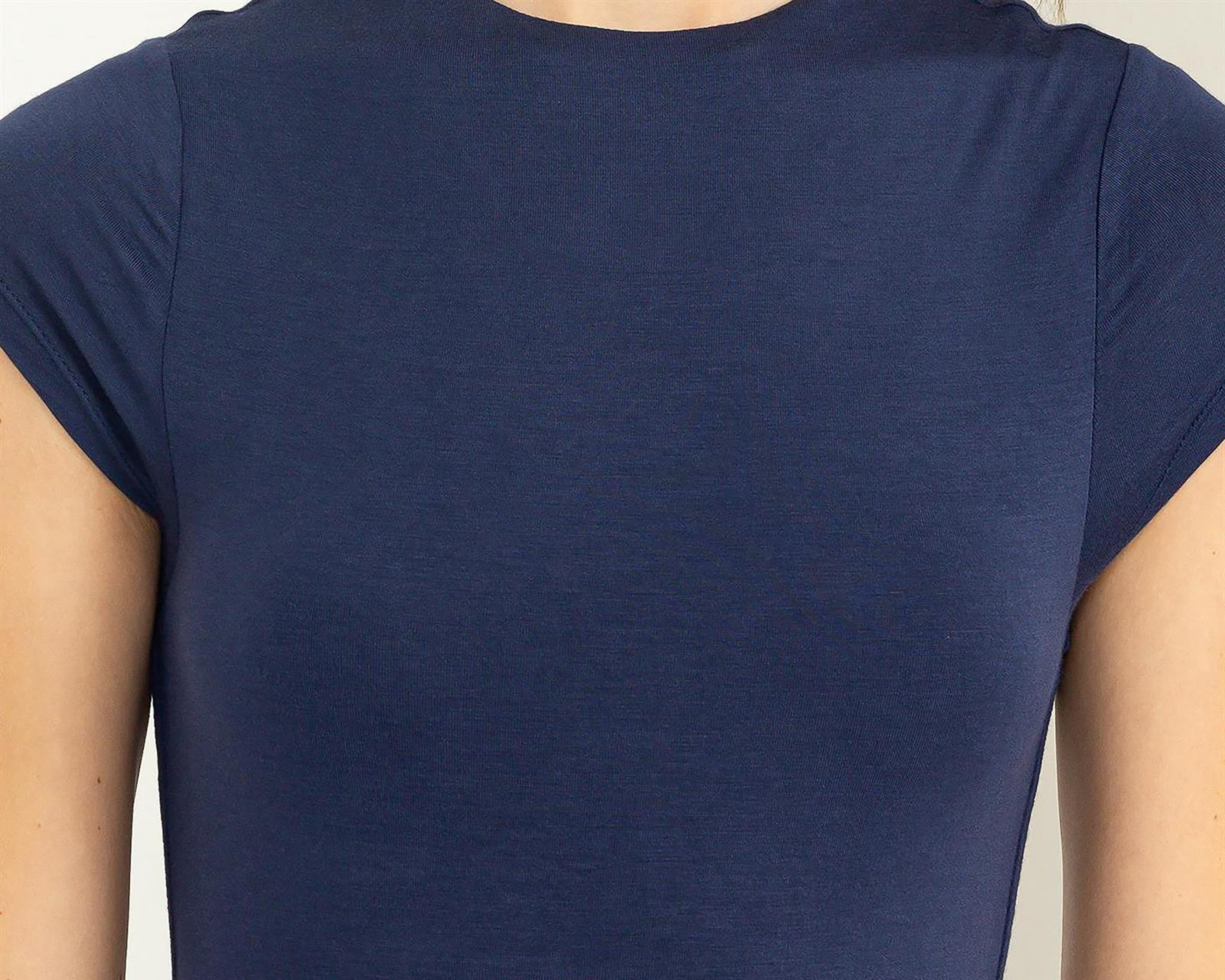 Foto 7 pulgar | Vestido Refill Casual Midi Azul con Manga Corta
