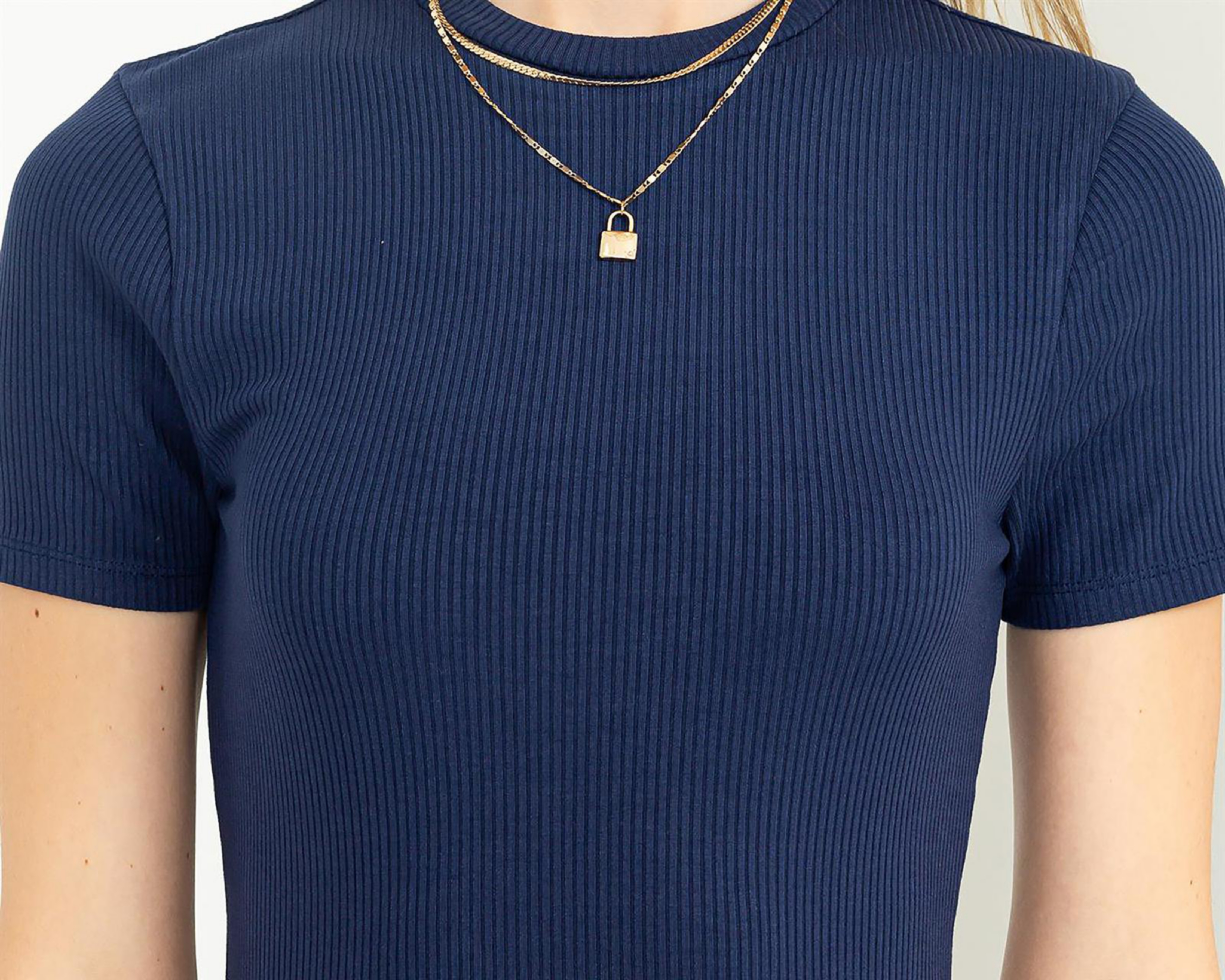 Foto 6 | Vestido Casual Refill Azul Manga Corta Cuello Redondo
