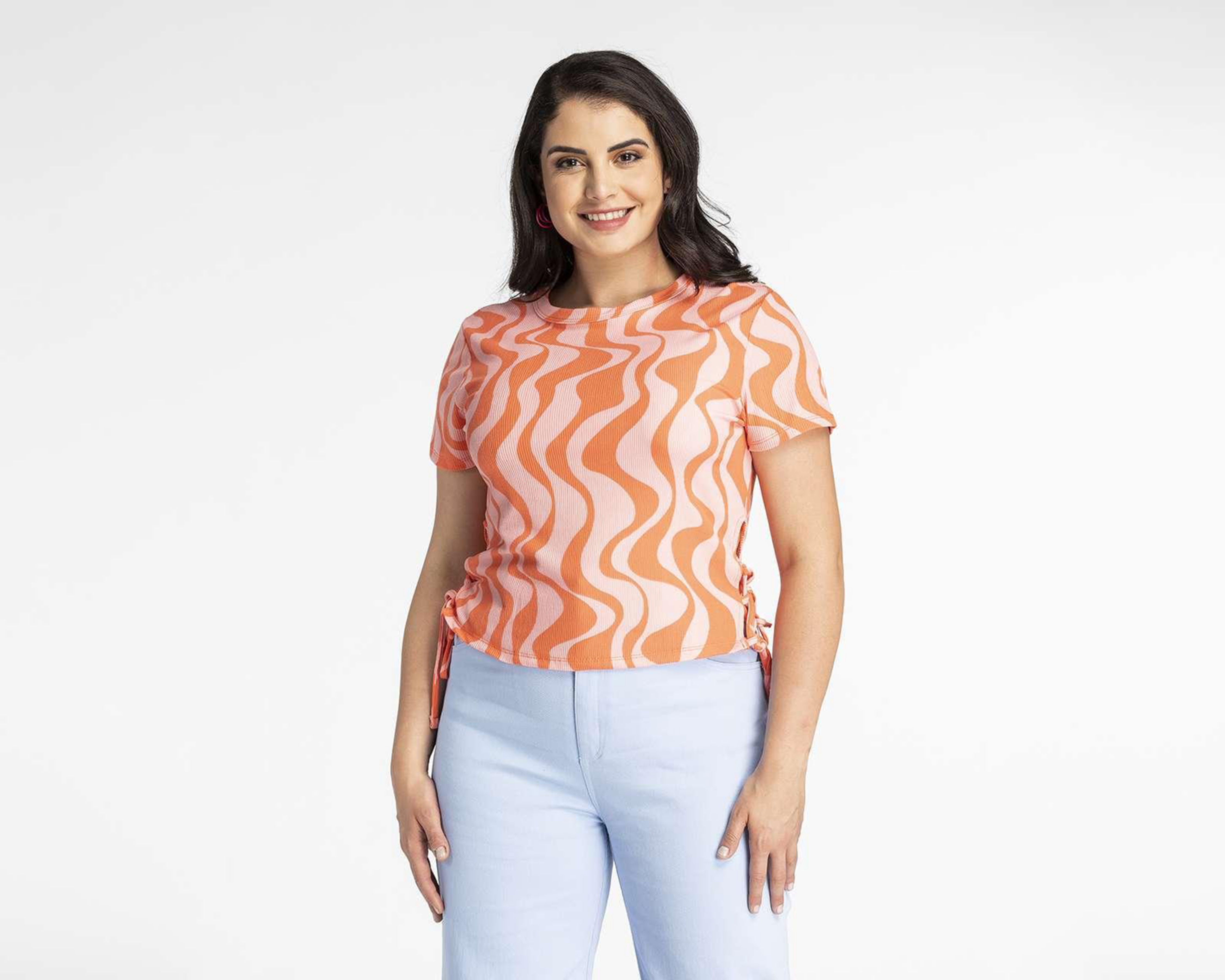 Foto 4 | Blusa Thinner Manga Corta con Tiras Ajustables