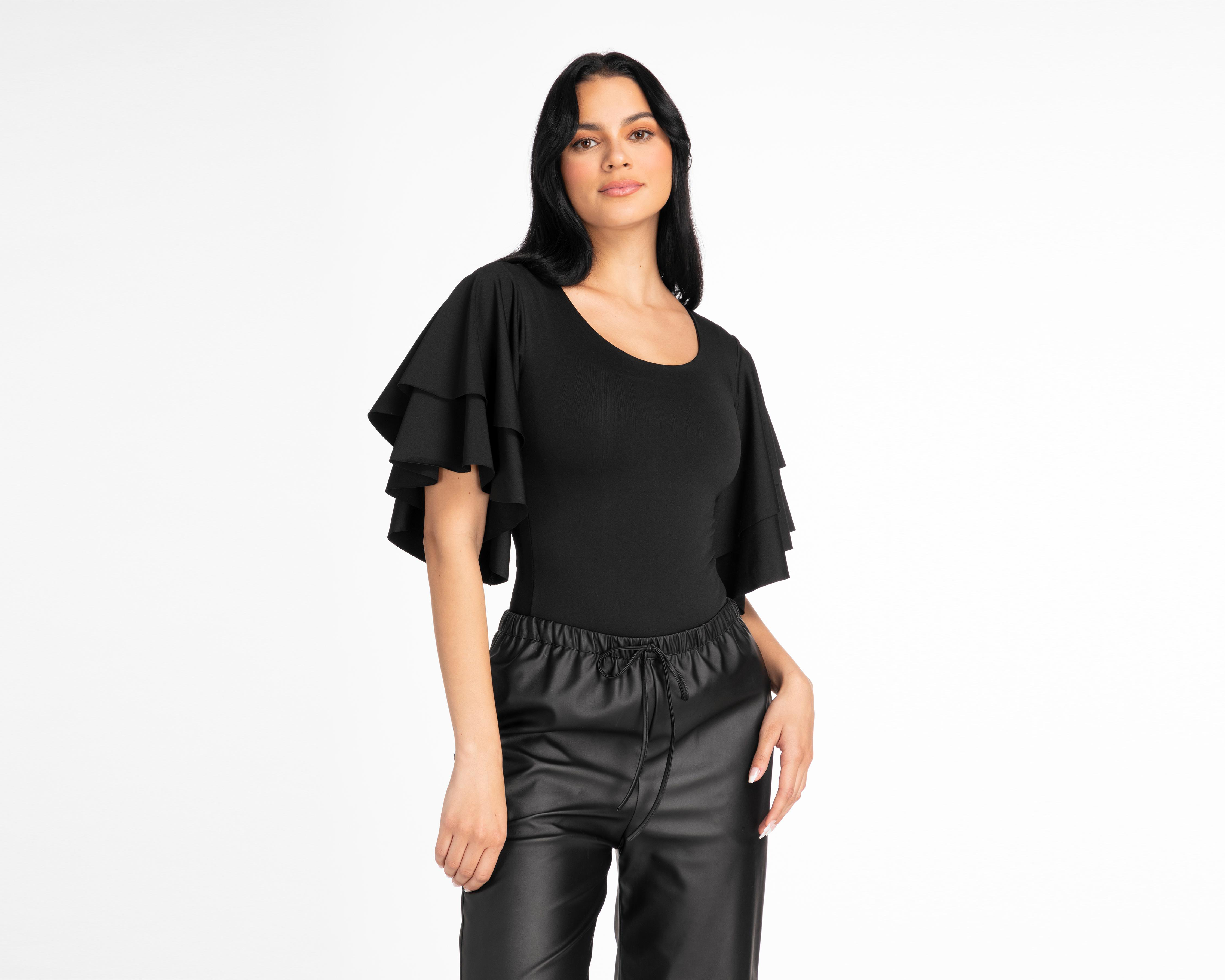 Foto 2 | Pantiblusa Jennifer Lopez Manga 3/4 Negra