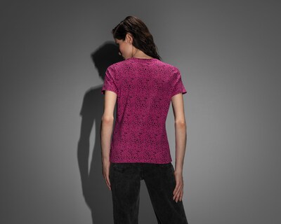 Foto 3 | Playera Thinner Rosa Manga Corta