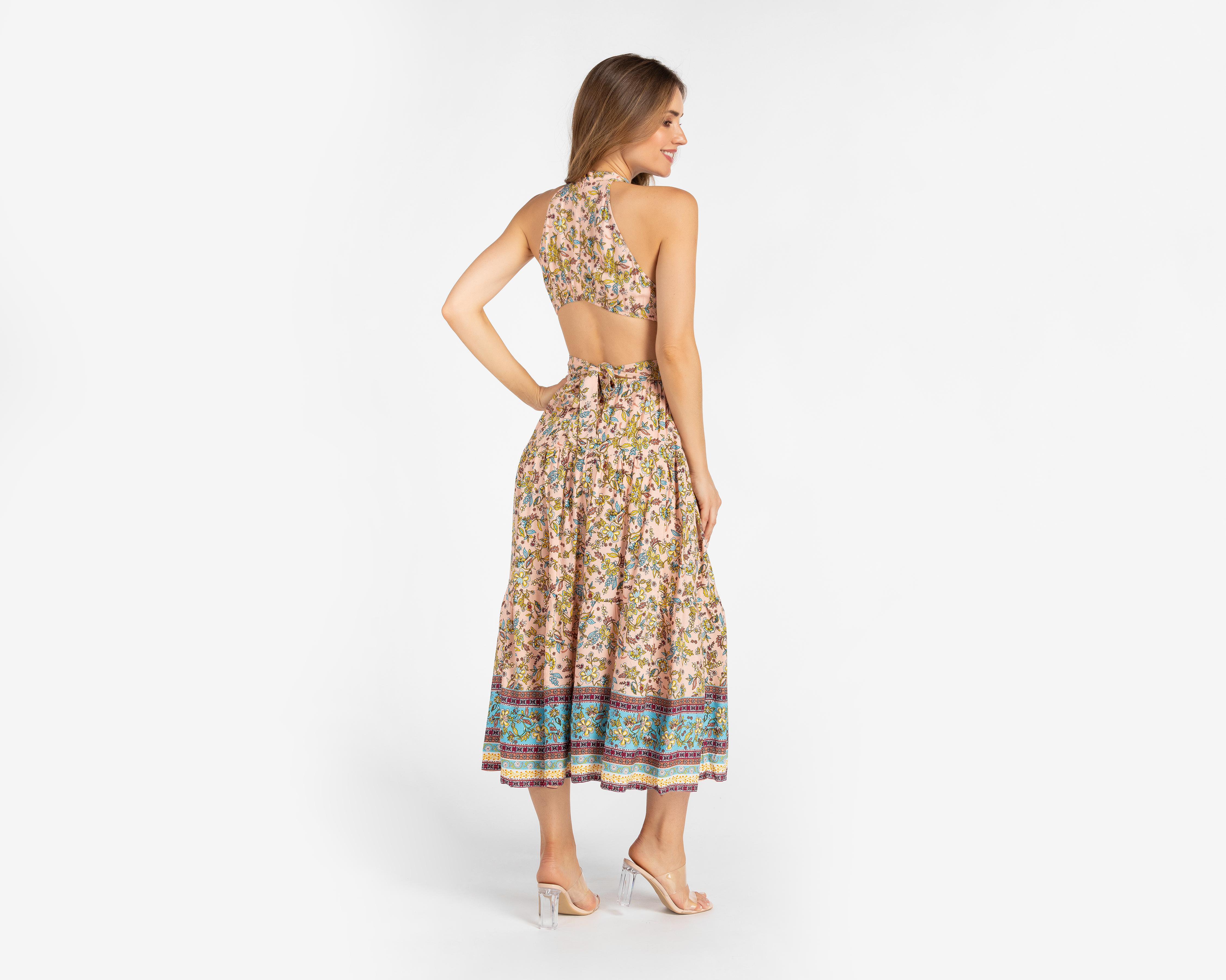 Foto 4 pulgar | Vestido Sahara Largo Floral con Escote en Espalda