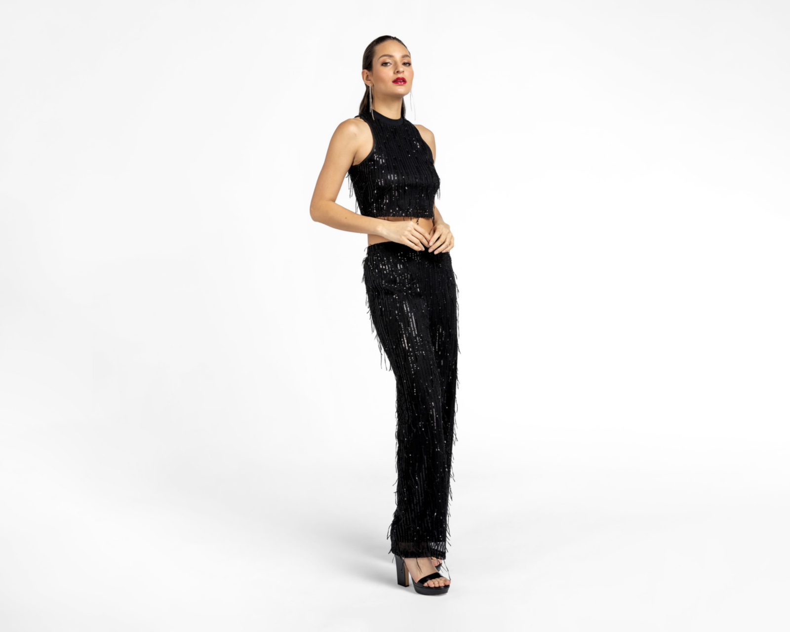 Foto 2 pulgar | Blusa y Pantalón Jennifer Lopez de Fiesta con Lentejuelas