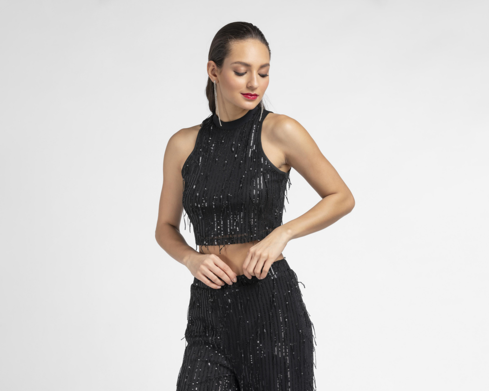 Foto 5 pulgar | Blusa y Pantalón Jennifer Lopez de Fiesta con Lentejuelas