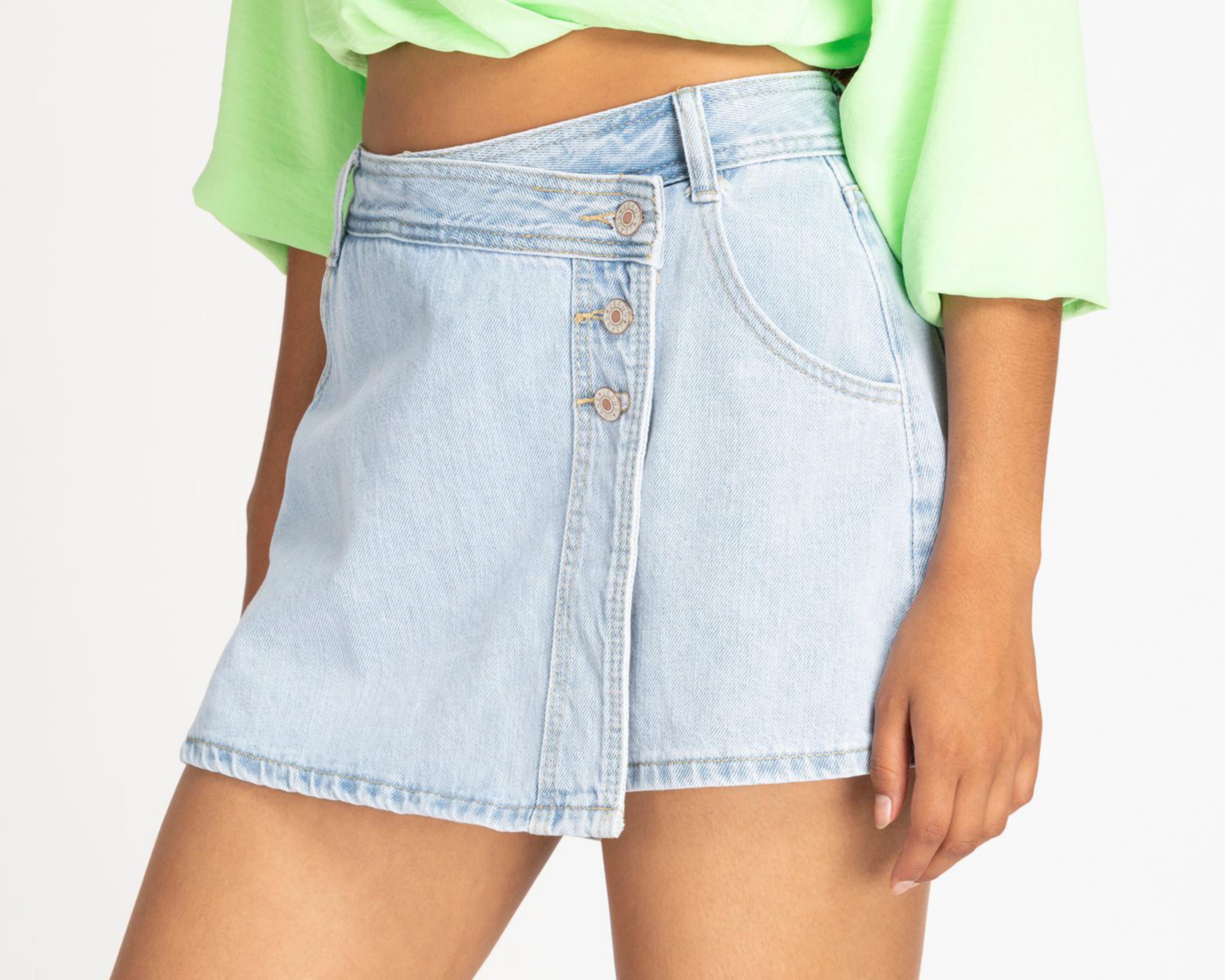 Foto 5 pulgar | Short Falda 18 Forever de Mezclilla