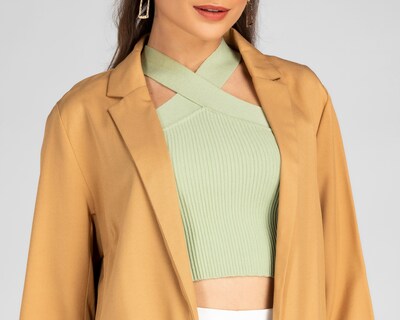Foto 4 | Blazer Cuello V Sahara Manga 3/4