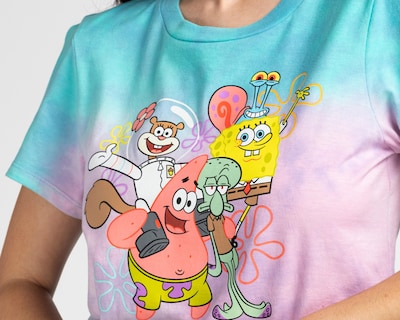 Foto 4 | Playera Bob Esponja Manga Corta para Mujer