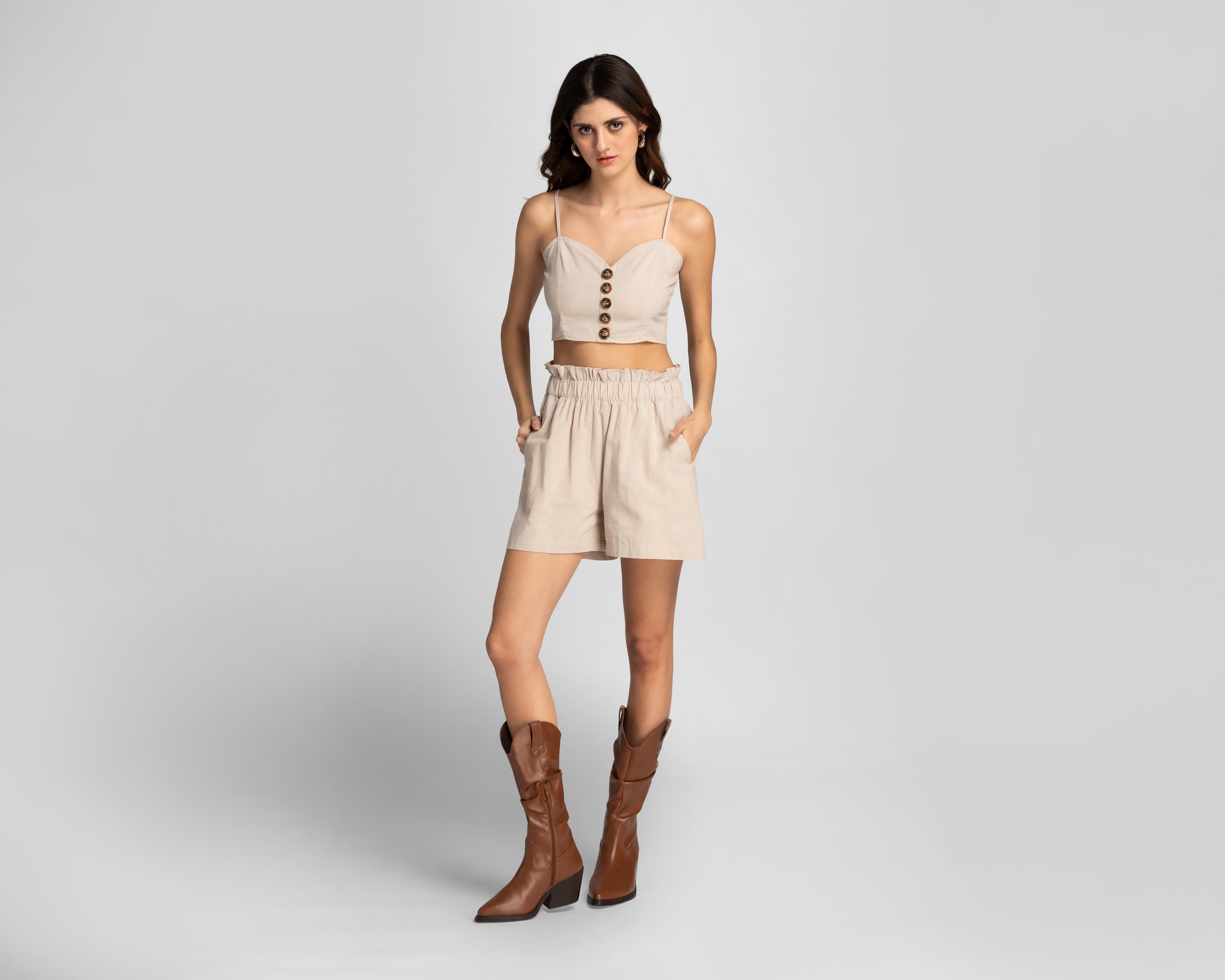 Foto 2 pulgar | Blusa con Short Refill de Tirantes y Botones
