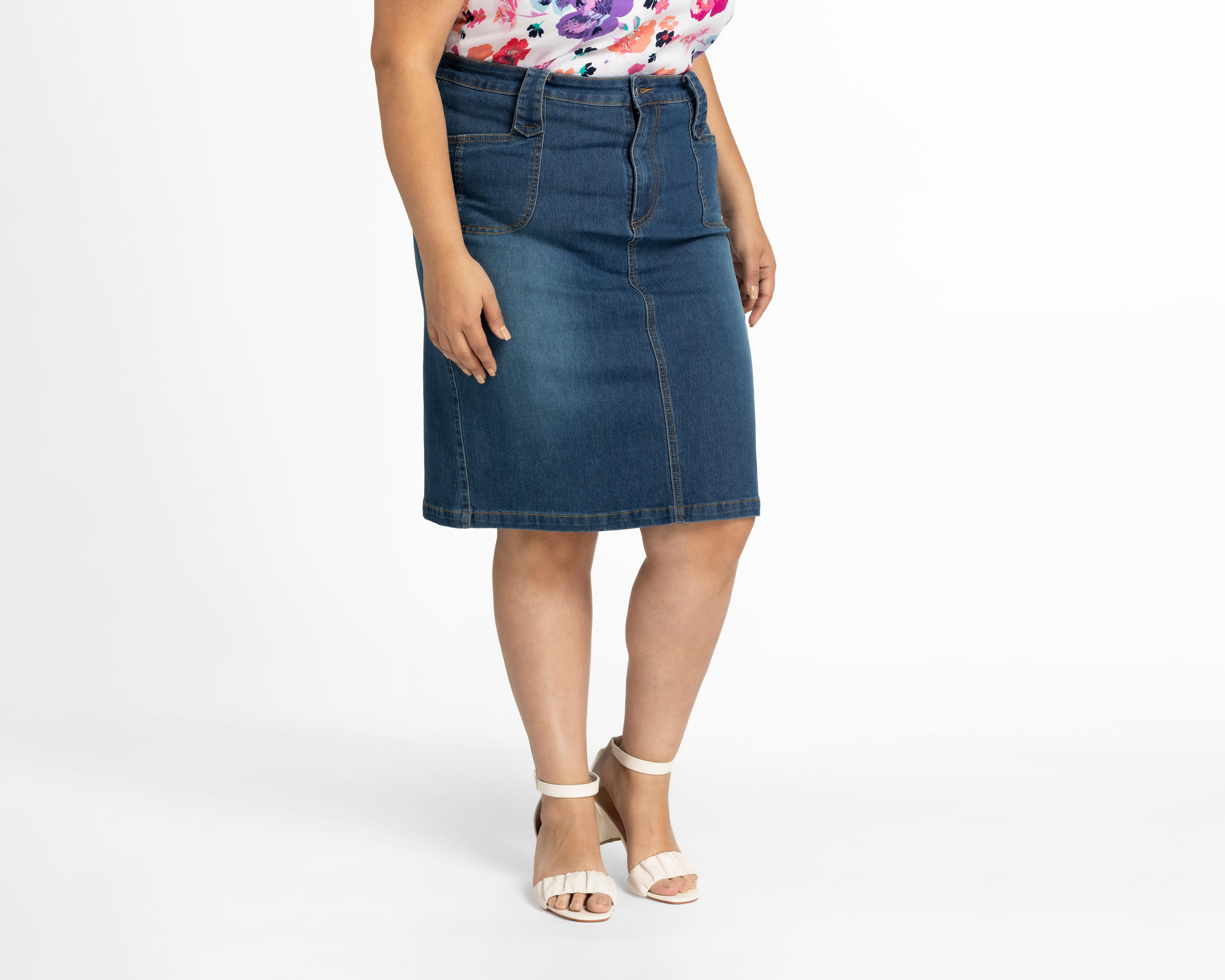 Foto 1 | Falda Corta Lady Sun de Mezclilla