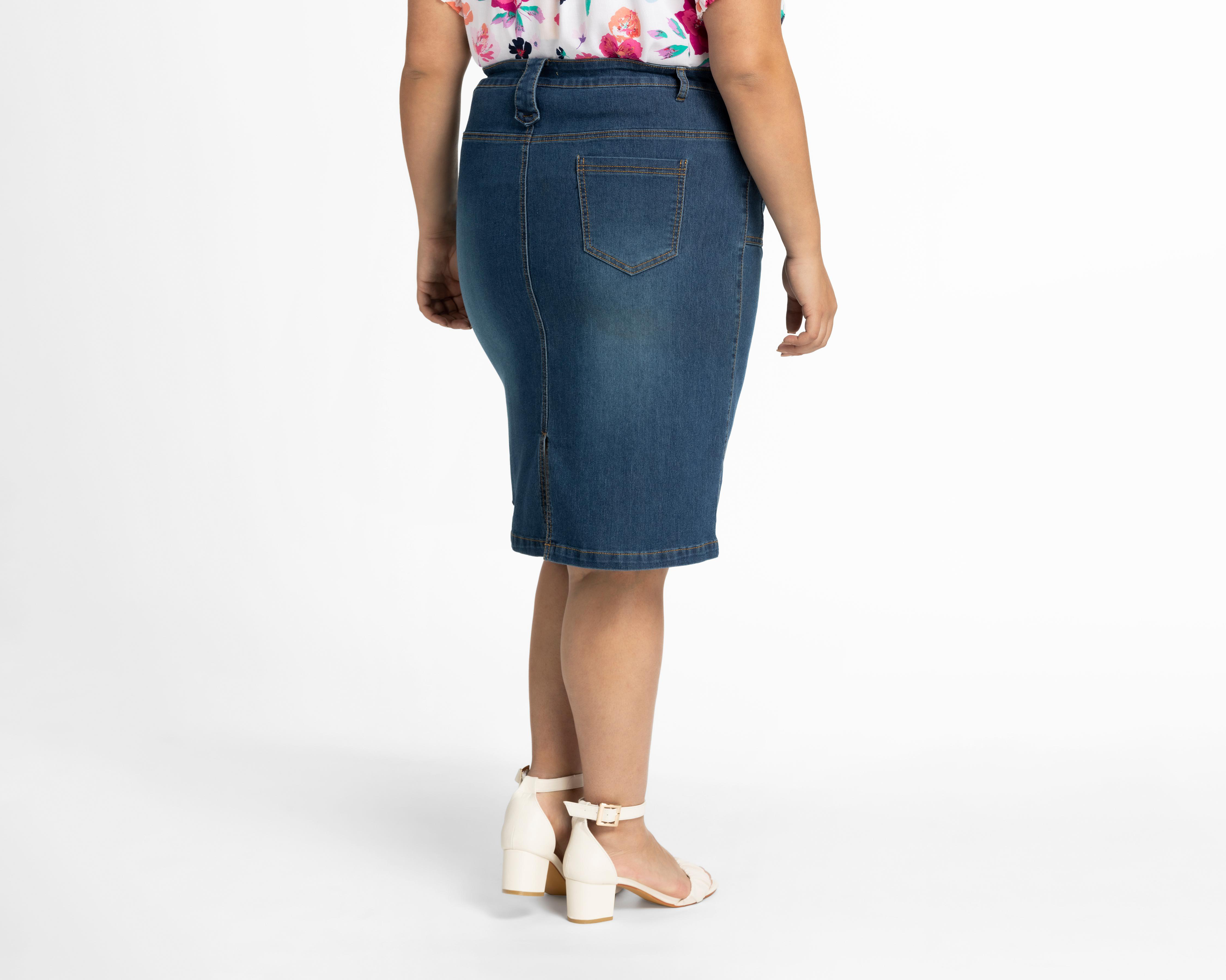 Foto 3 | Falda Corta Lady Sun de Mezclilla