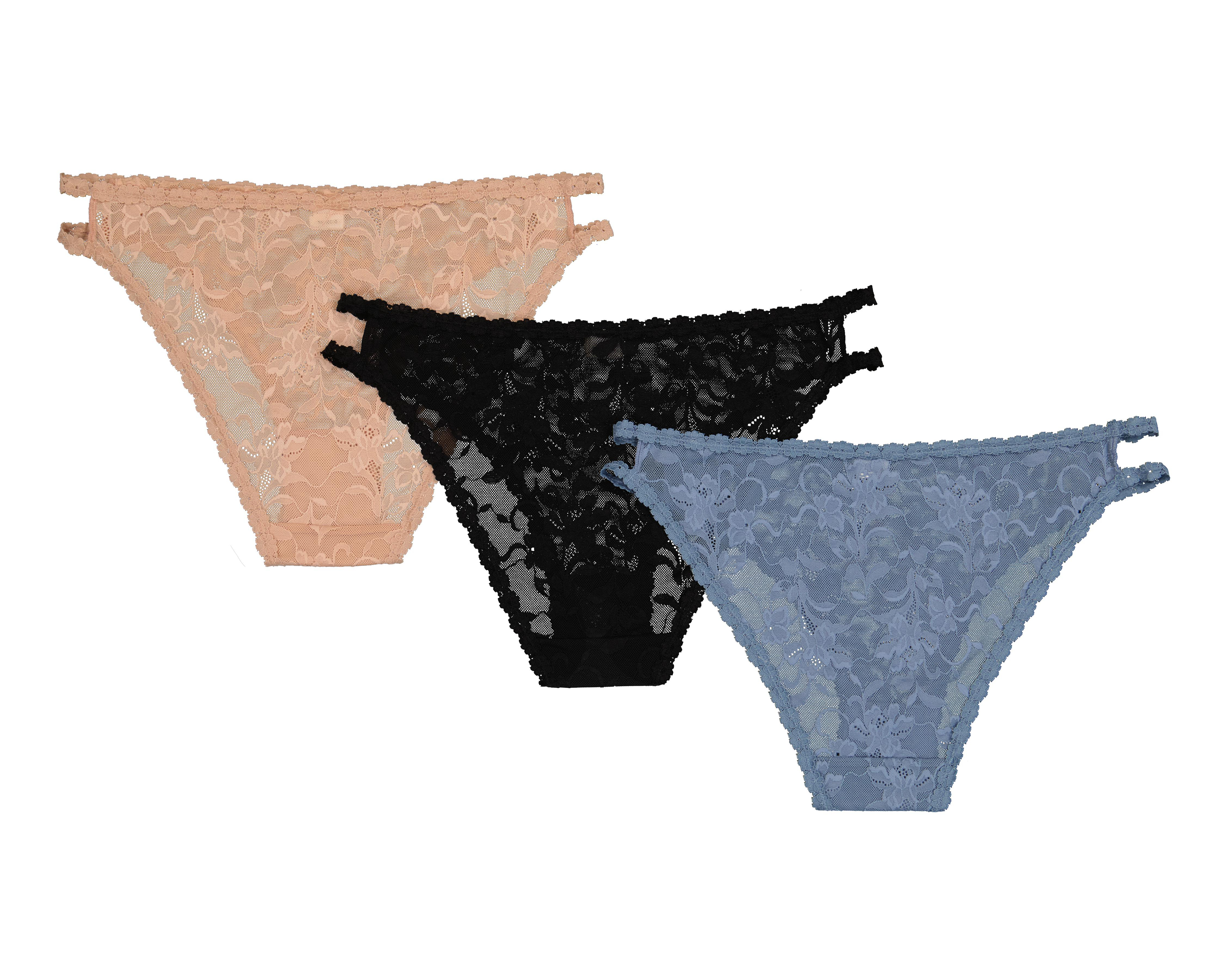 Foto 3 pulgar | Pantaleta Corte Francés con Encaje Eva tu Estilo Íntimo para Mujer 3 Piezas