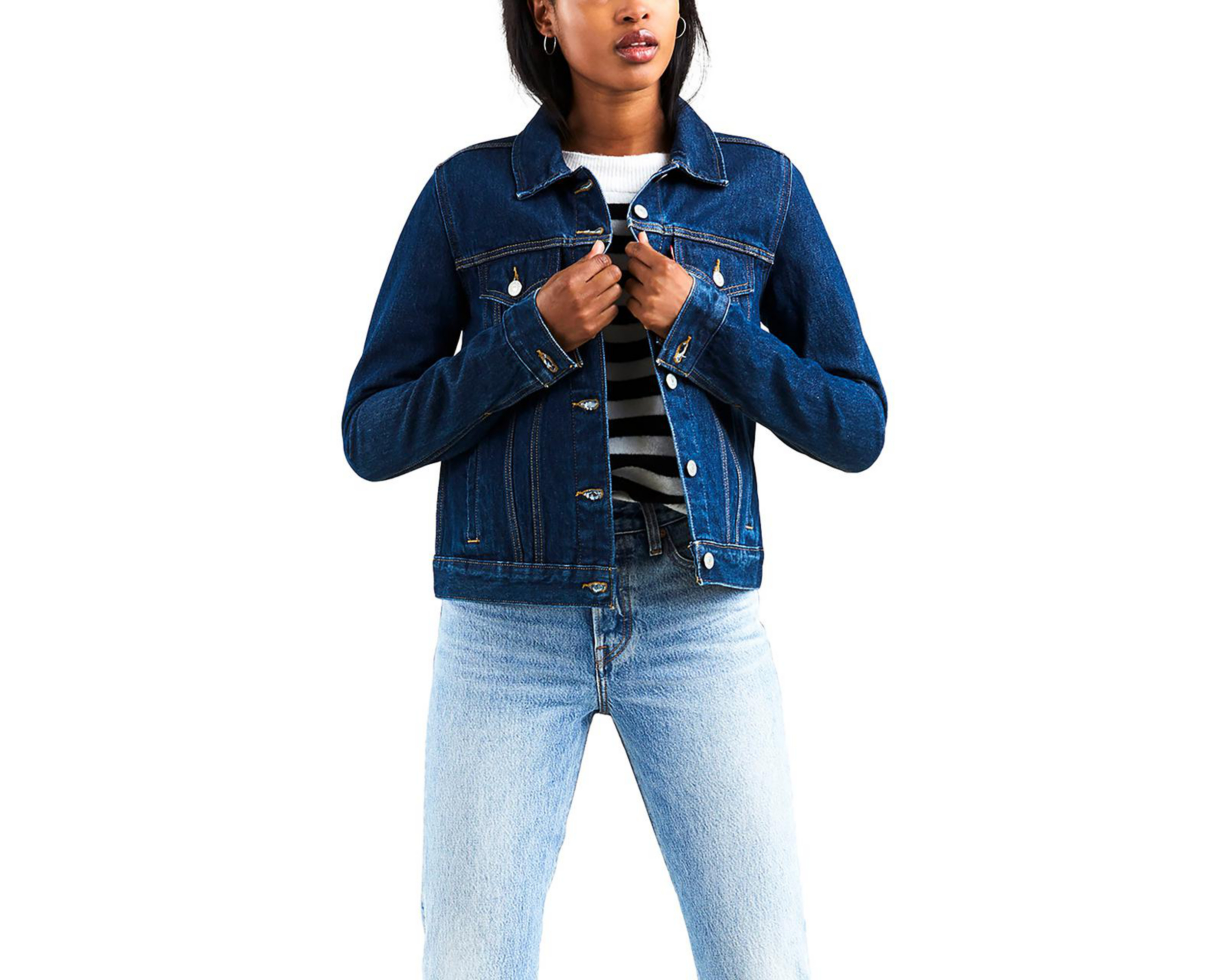 Foto 4 pulgar | Chamarra de Algodón Azul Levi's para Mujer